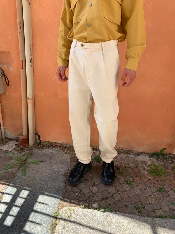COMANCHE - CLASSIC TROUSERS - Linen Renkum Natural sold by Camo