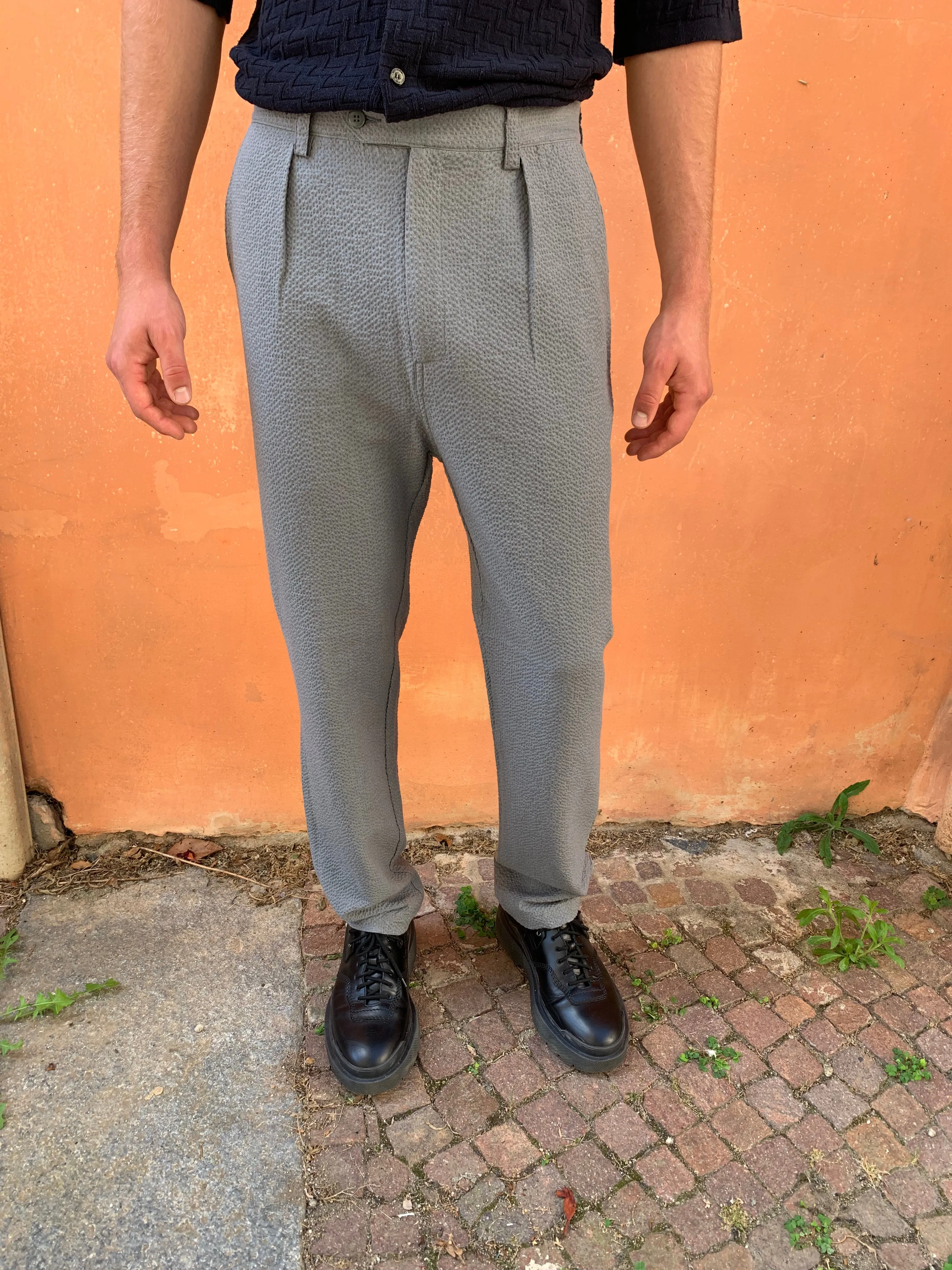 COMANCHE - CLASSIC TROUSERS - Seersucker Grey sold by Camo product image thumbnail 4
