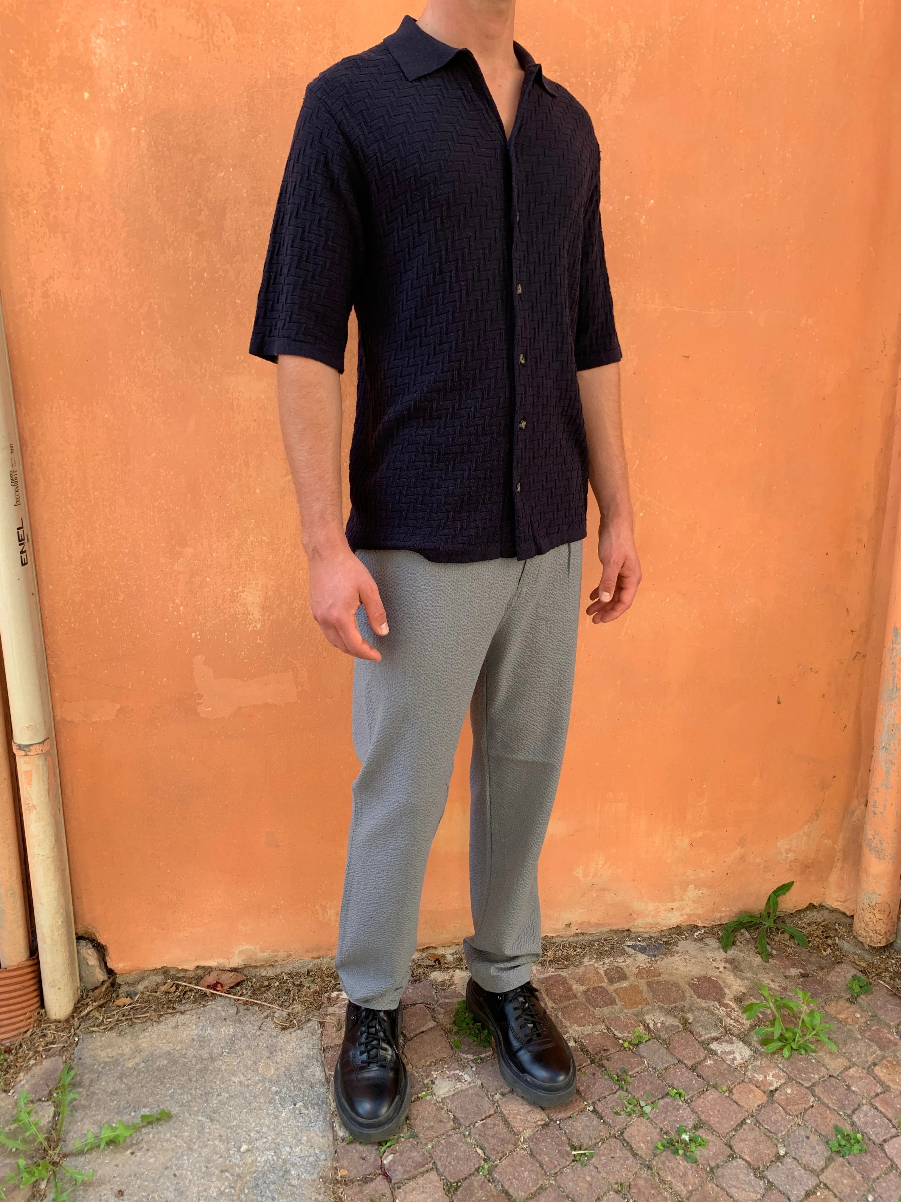 TORNADO - KNIT SHIRT - Silk Bourette Navy sold by Camo product image thumbnail 3