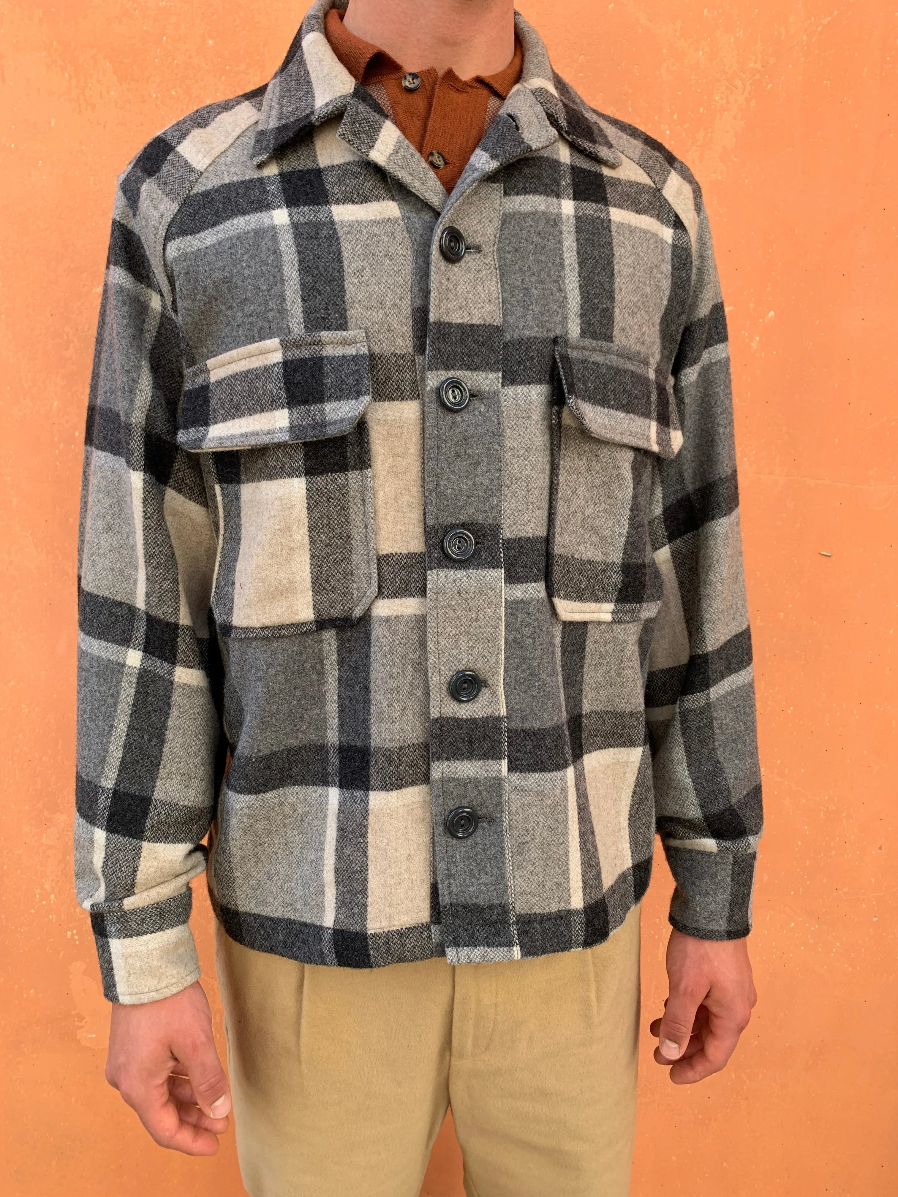 BALIO - JACKET SHIRT - Wool Check Cream sold by Camo product image thumbnail 3