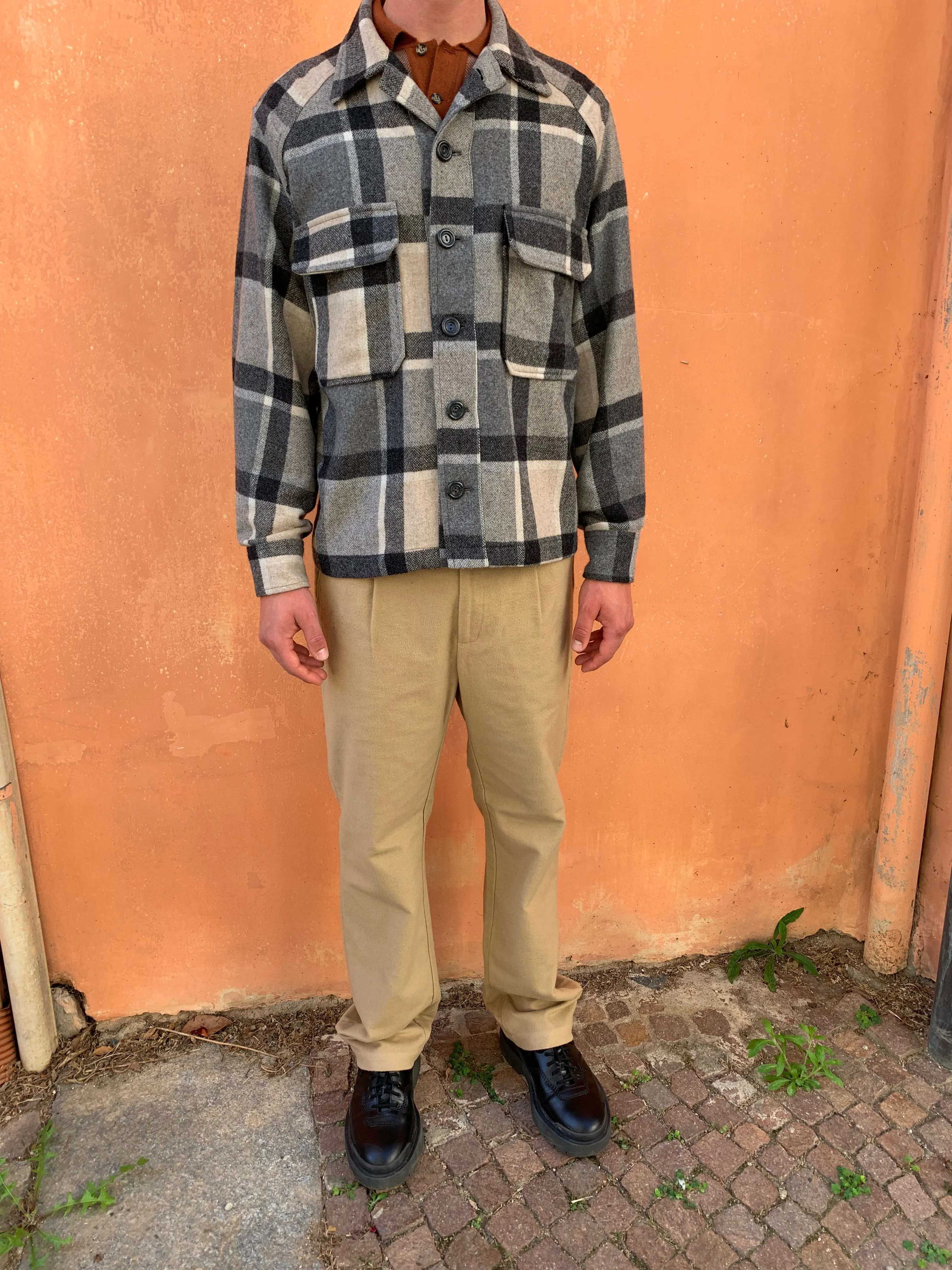 BALIO - JACKET SHIRT - Wool Check Cream sold by Camo product image thumbnail 2