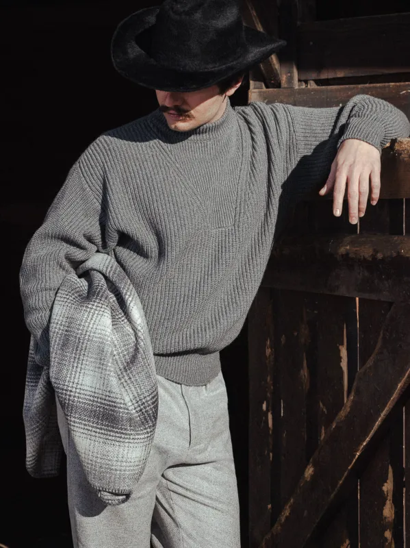 THUNDERBOLT - WARM SWEATER - Cashmere-Merino Wool Extrafine Grey sold by Camo