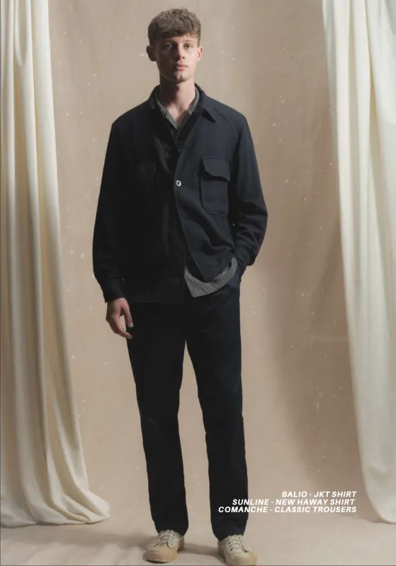 BALIO - JACKET SHIRT - Special Cotton Trama Navy sold by Camo