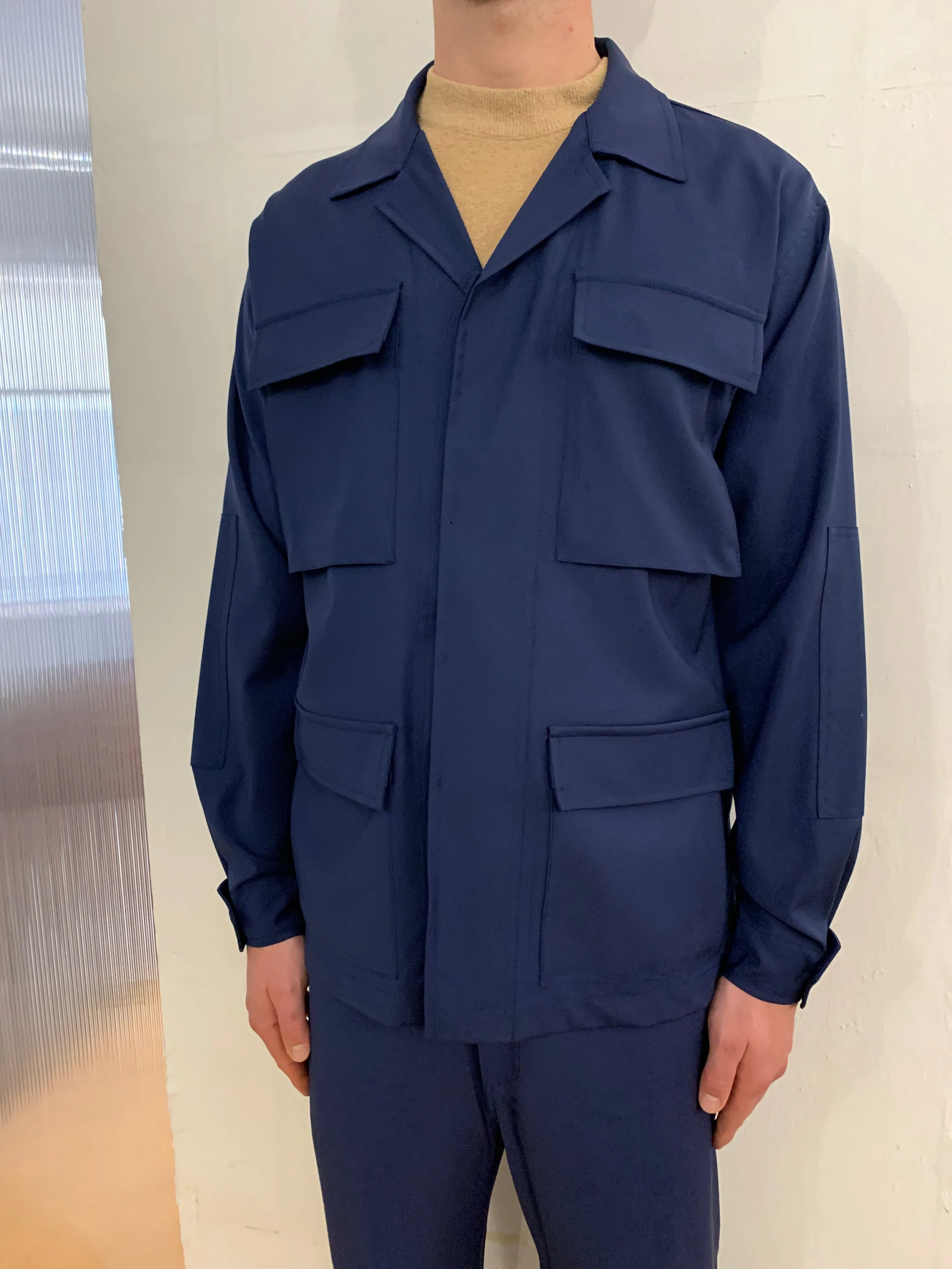 MARENGO - DESERT JACKET - Super Soft Merino Wool Navy-Blu sold by Camo product image thumbnail 5