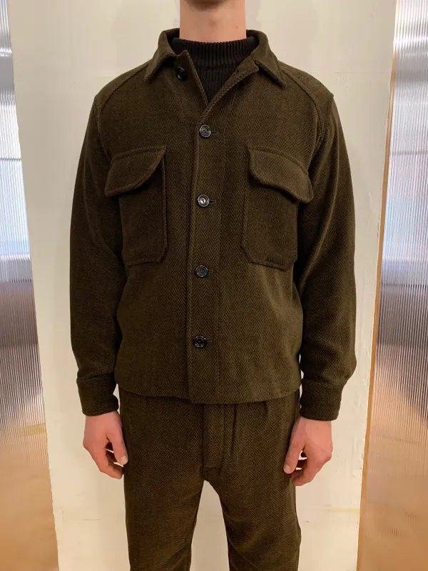 BALIO - JACKET SHIRT - Herringbone Wool Brown sold by Camo