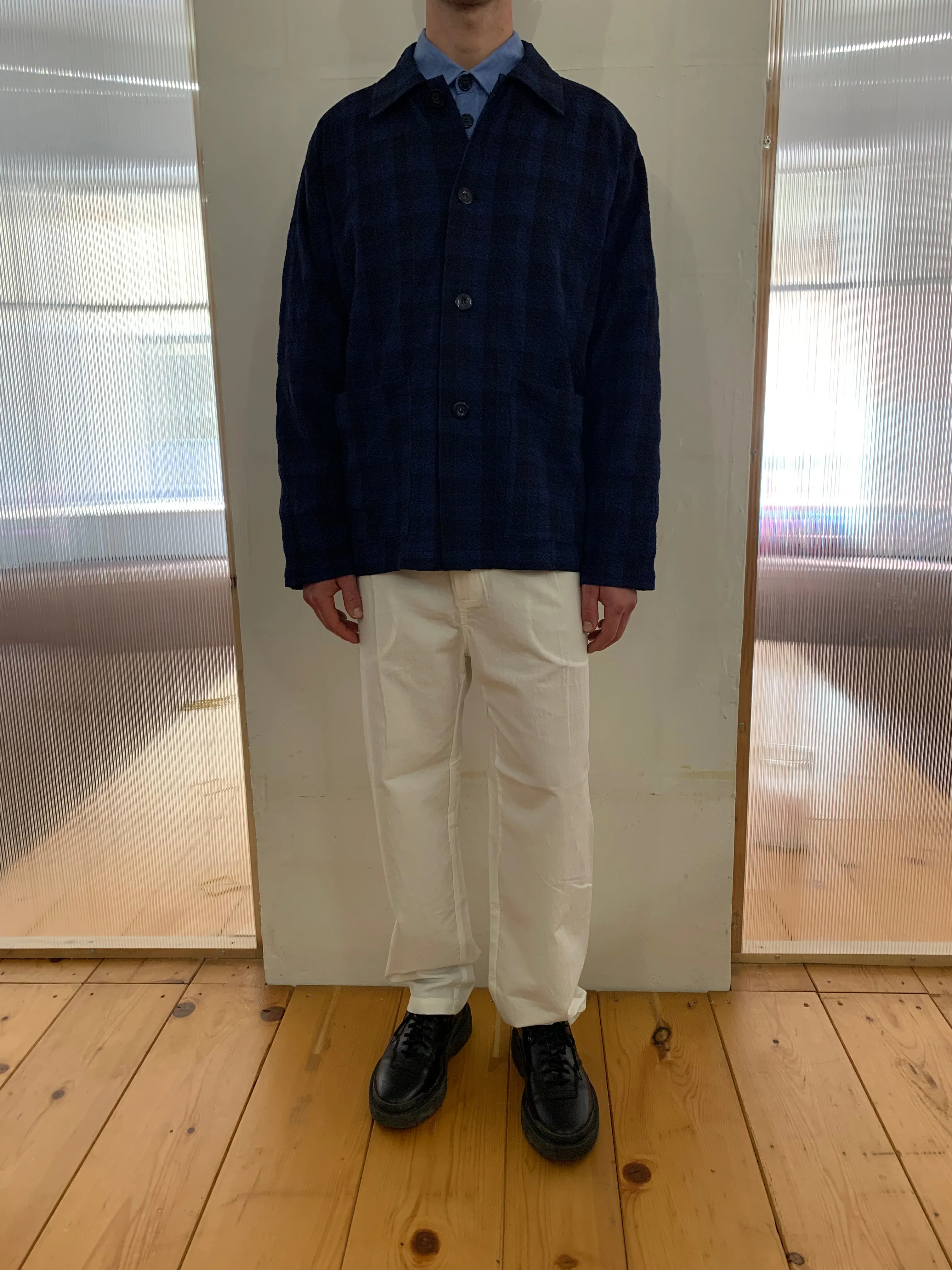 TISSERAND - AIR WIDE JACKET - Seersucker Check Navy/Blue/Black sold by Camo product image thumbnail 2