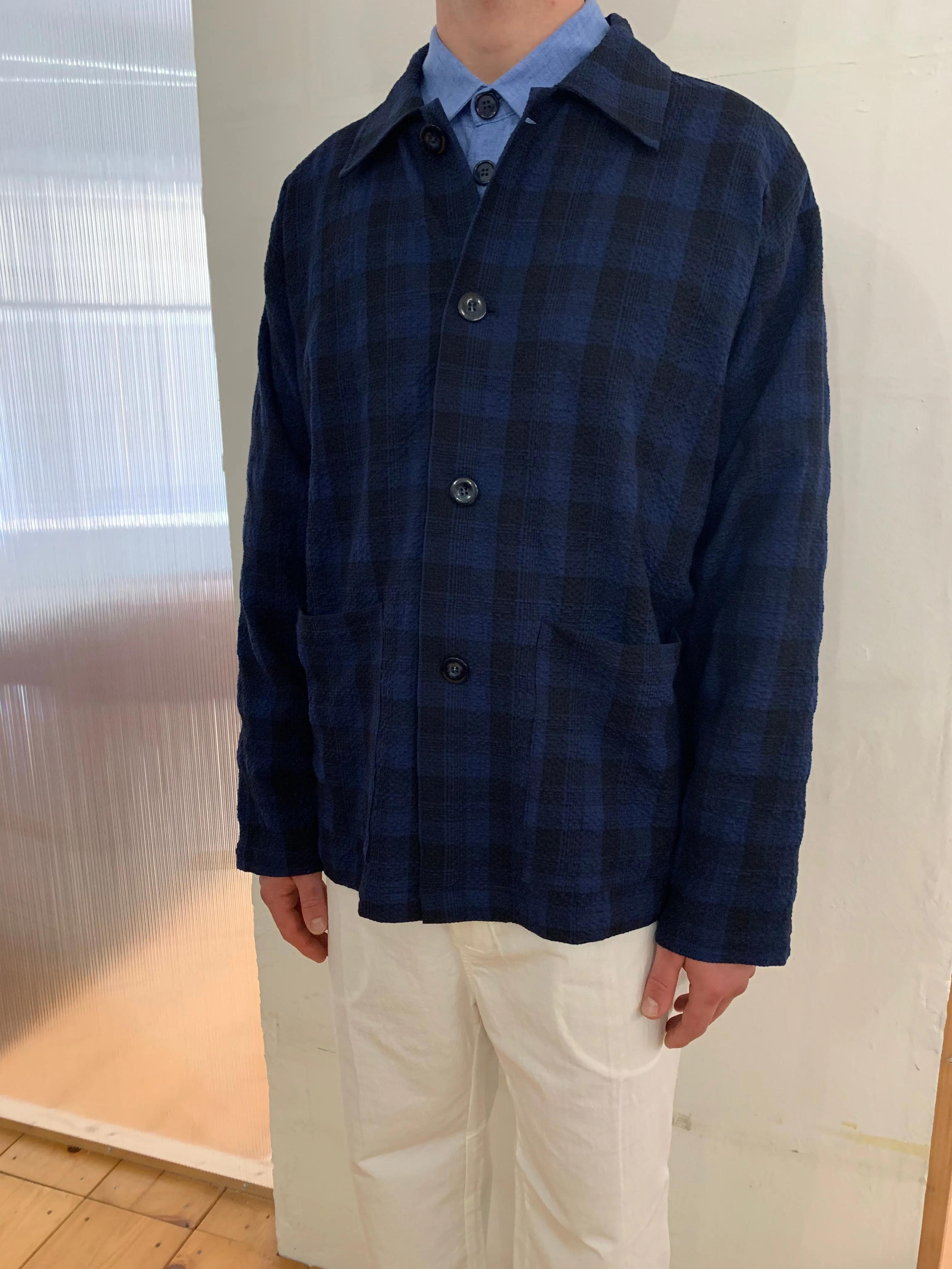 TISSERAND - AIR WIDE JACKET - Seersucker Check Navy/Blue/Black sold by Camo product image thumbnail 5