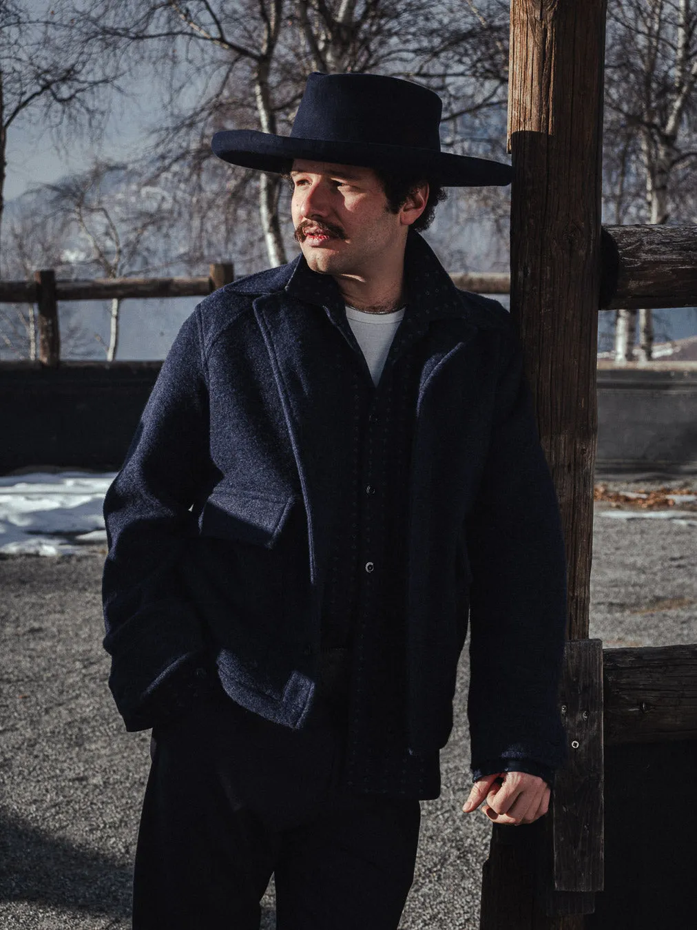 BROTHER OF BALIO - JACKET SHIRT - Boiled H.Wool Navy sold by Camo