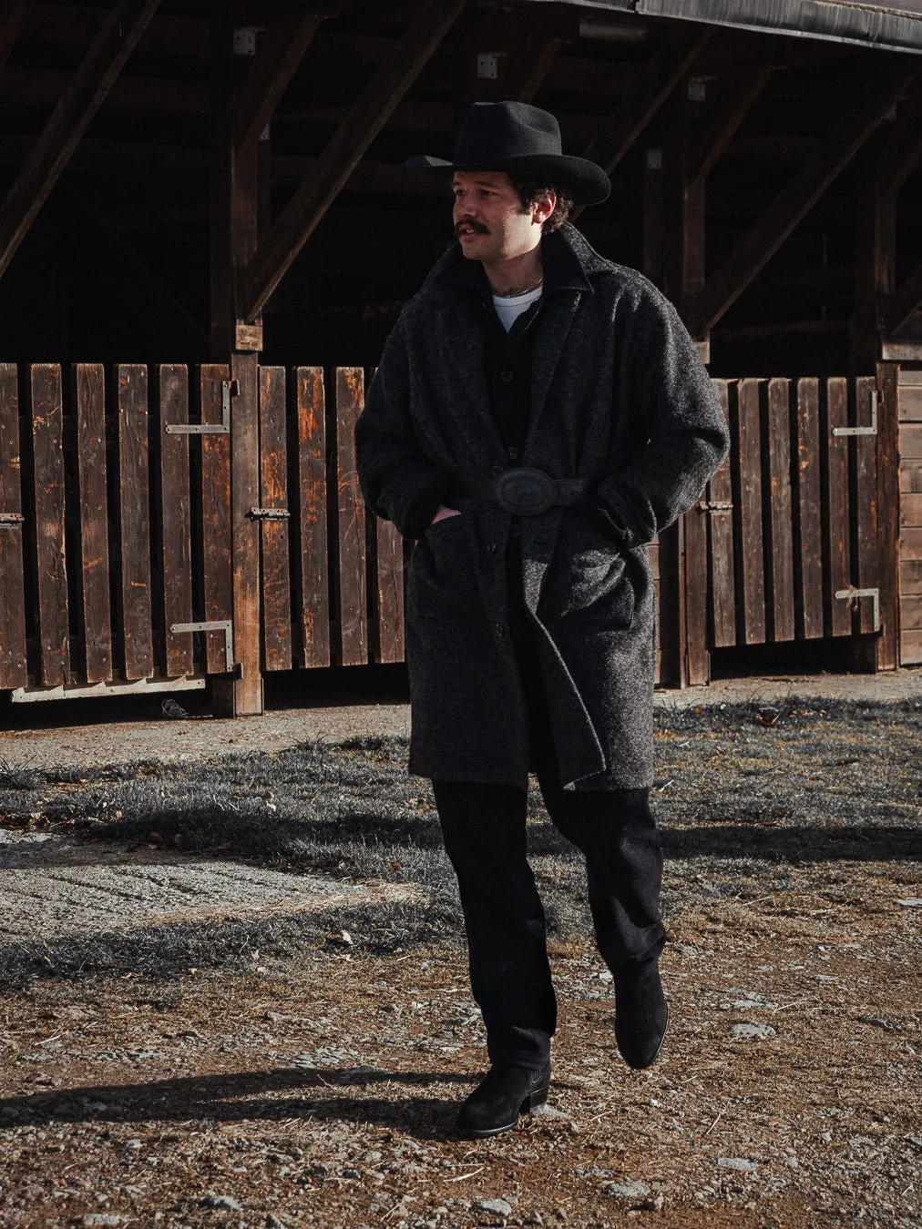 WAYNE RIBOT - NEW AIR WIDE COAT - Boiled H.Wool Dark Grey sold by Camo