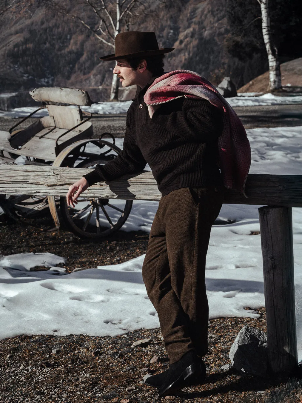 EASTWOOD - WOOL PONCHO - CHECK GREY sold by Camo