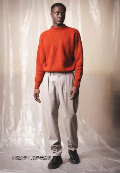 COMANCHE - CLASSIC TROUSERS - Soft Wool Light Grey sold by Camo