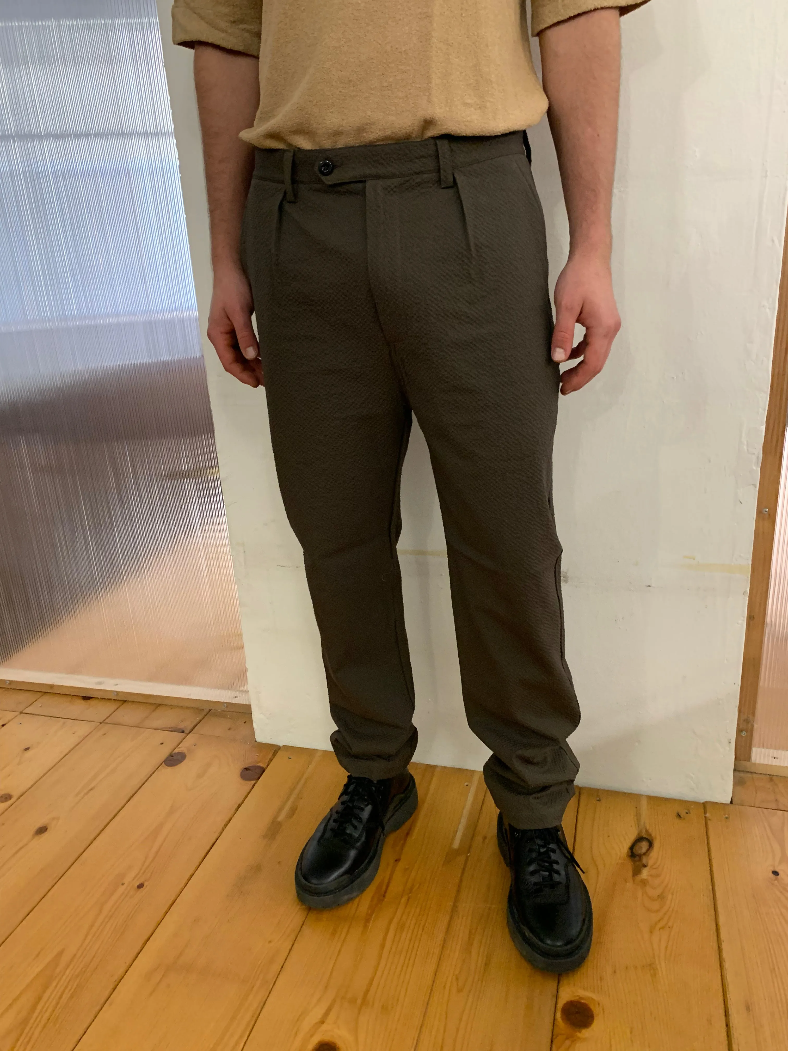 COMANCHE - CLASSIC TROUSERS - Seersucker Brown sold by Camo product image thumbnail 4