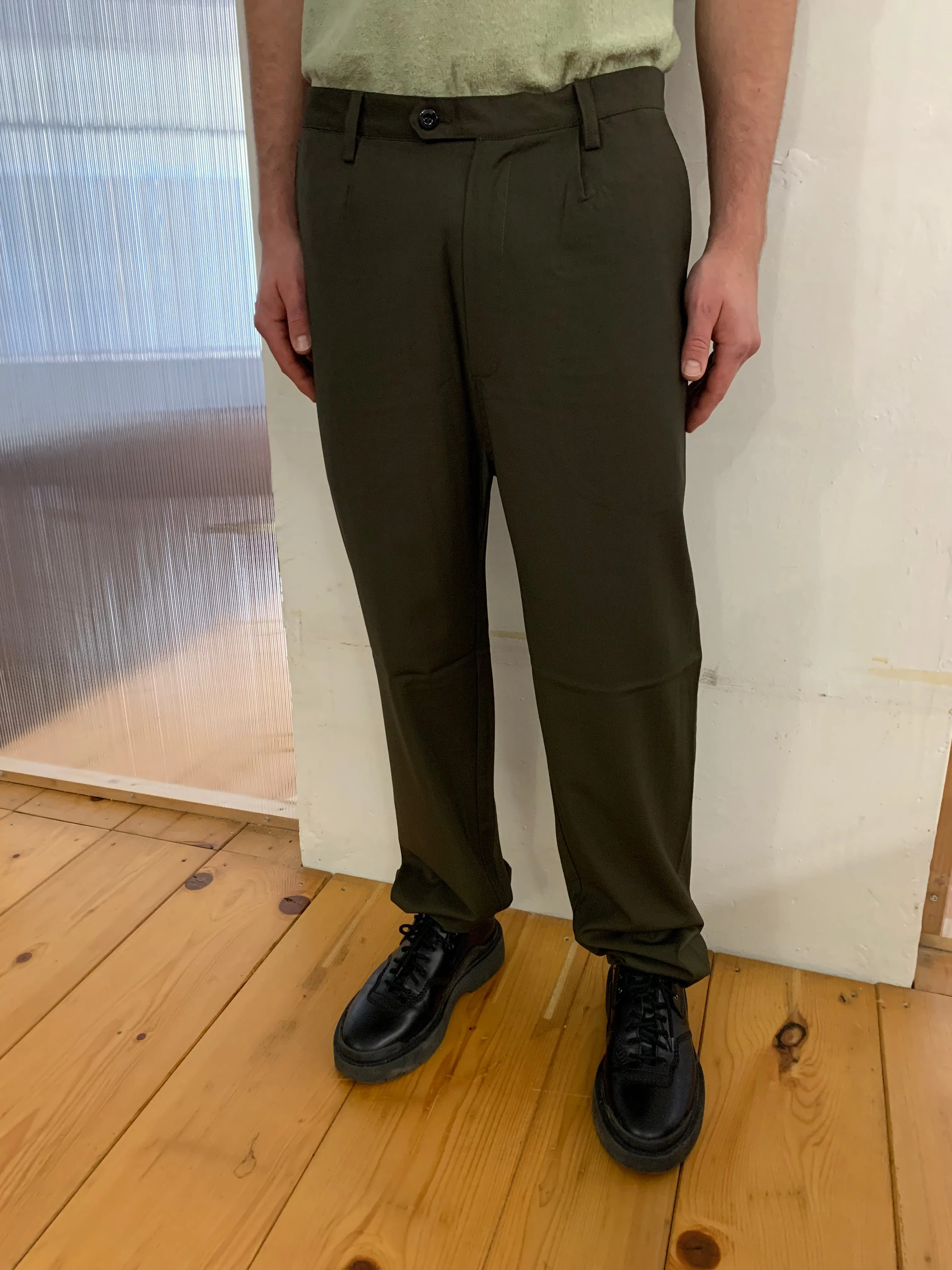 SEABISCUIT - WIDE TROUSERS - Super Soft Merino Wool Green-Brown sold by Camo product image thumbnail 2