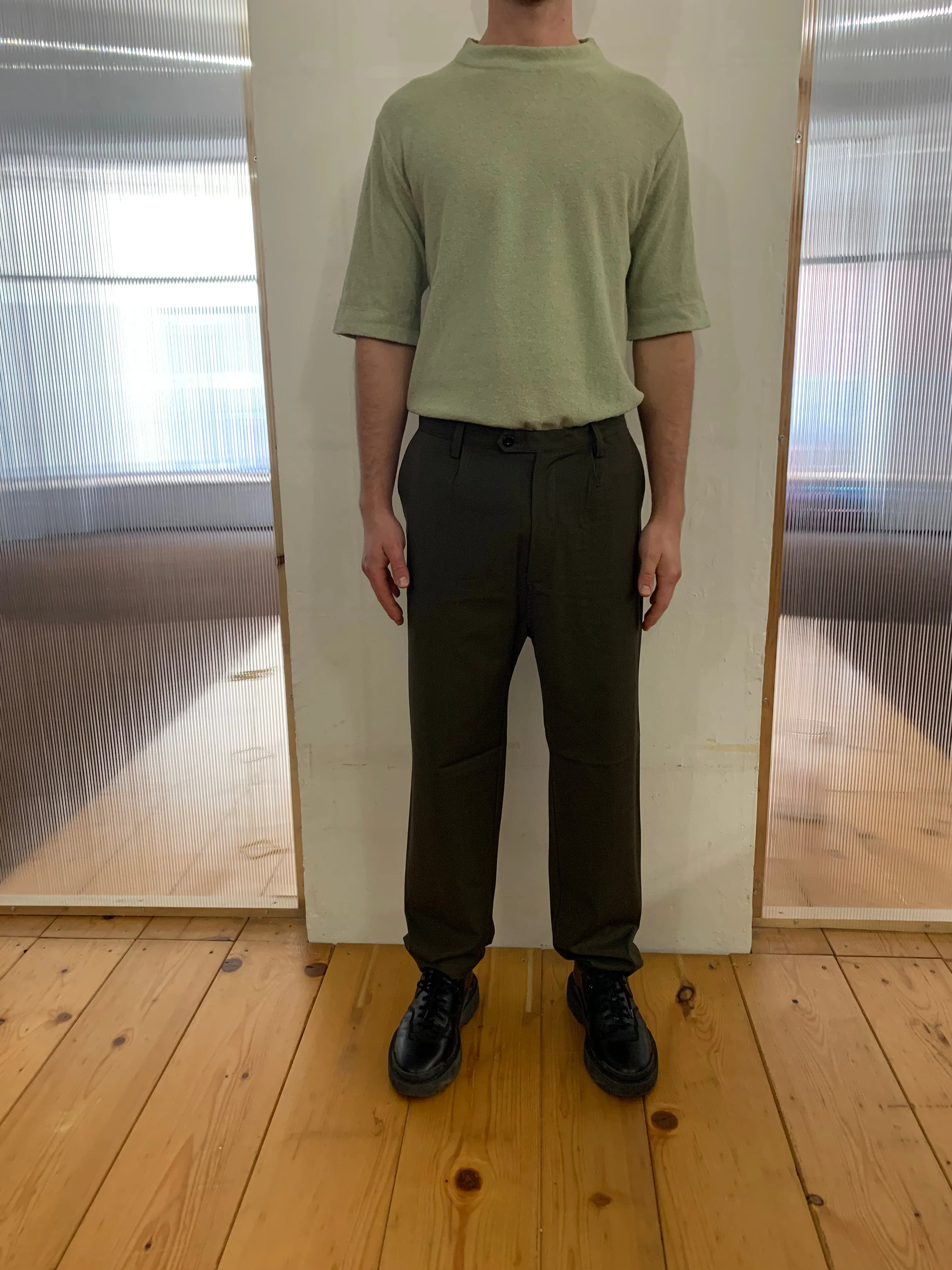 SEABISCUIT - WIDE TROUSERS - Super Soft Merino Wool Green-Brown sold by Camo product image thumbnail 3