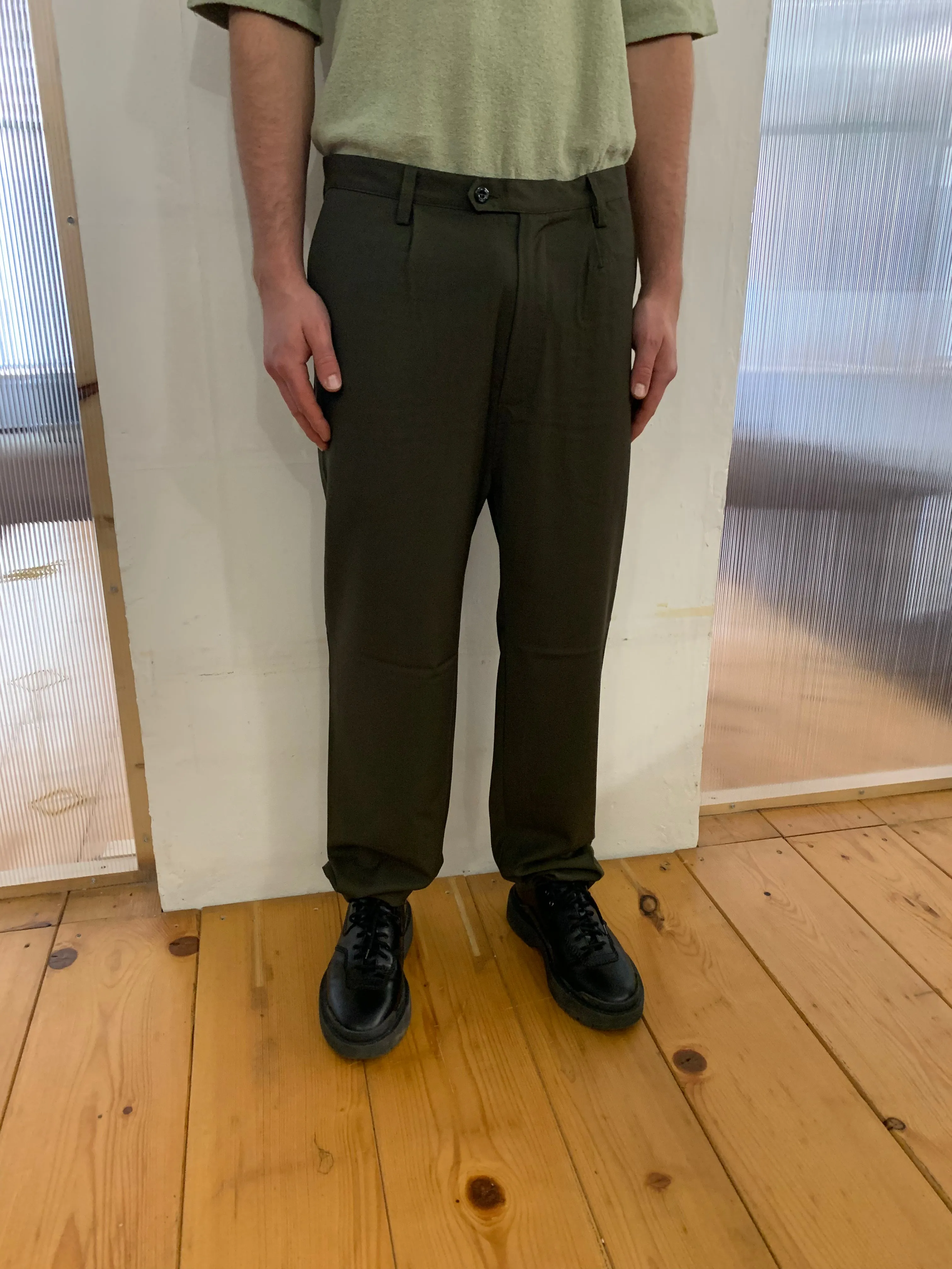 SEABISCUIT - WIDE TROUSERS - Super Soft Merino Wool Green-Brown sold by Camo product image thumbnail 5