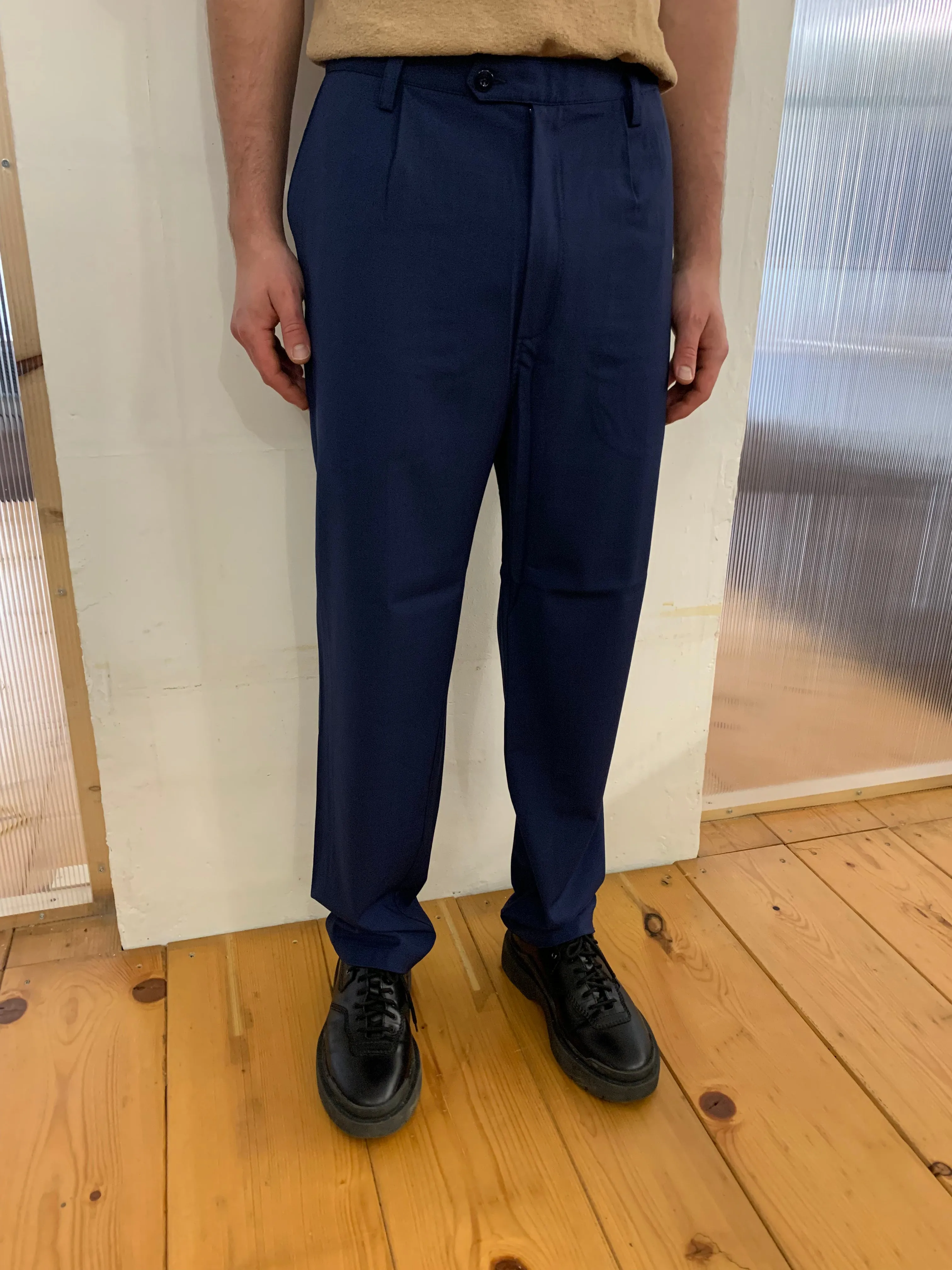 SEABISCUIT - WIDE TROUSERS - Super Soft Merino Wool Navy-Blu sold by Camo product image thumbnail 2