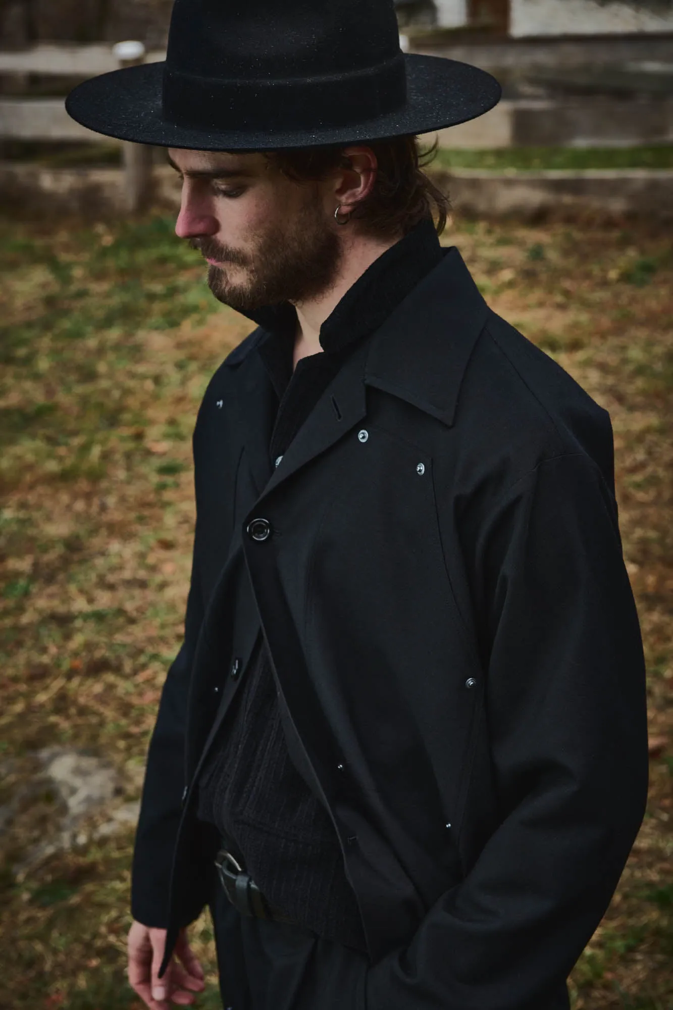 TISSERAND - AIR WIDE JACKET -Black Cotton Special patch sold by Camo