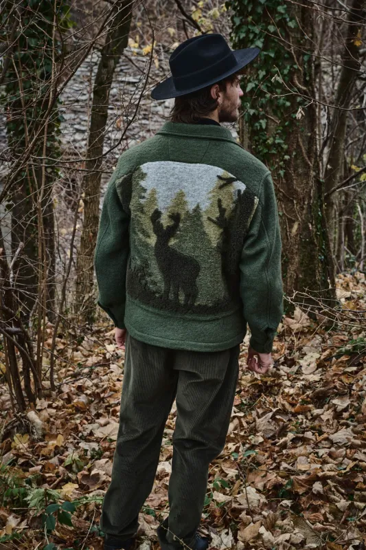 BROTHER OF BALIO - JACKET SHIRT - Boiled H.Wool Green x C.V.C. made by Camo
