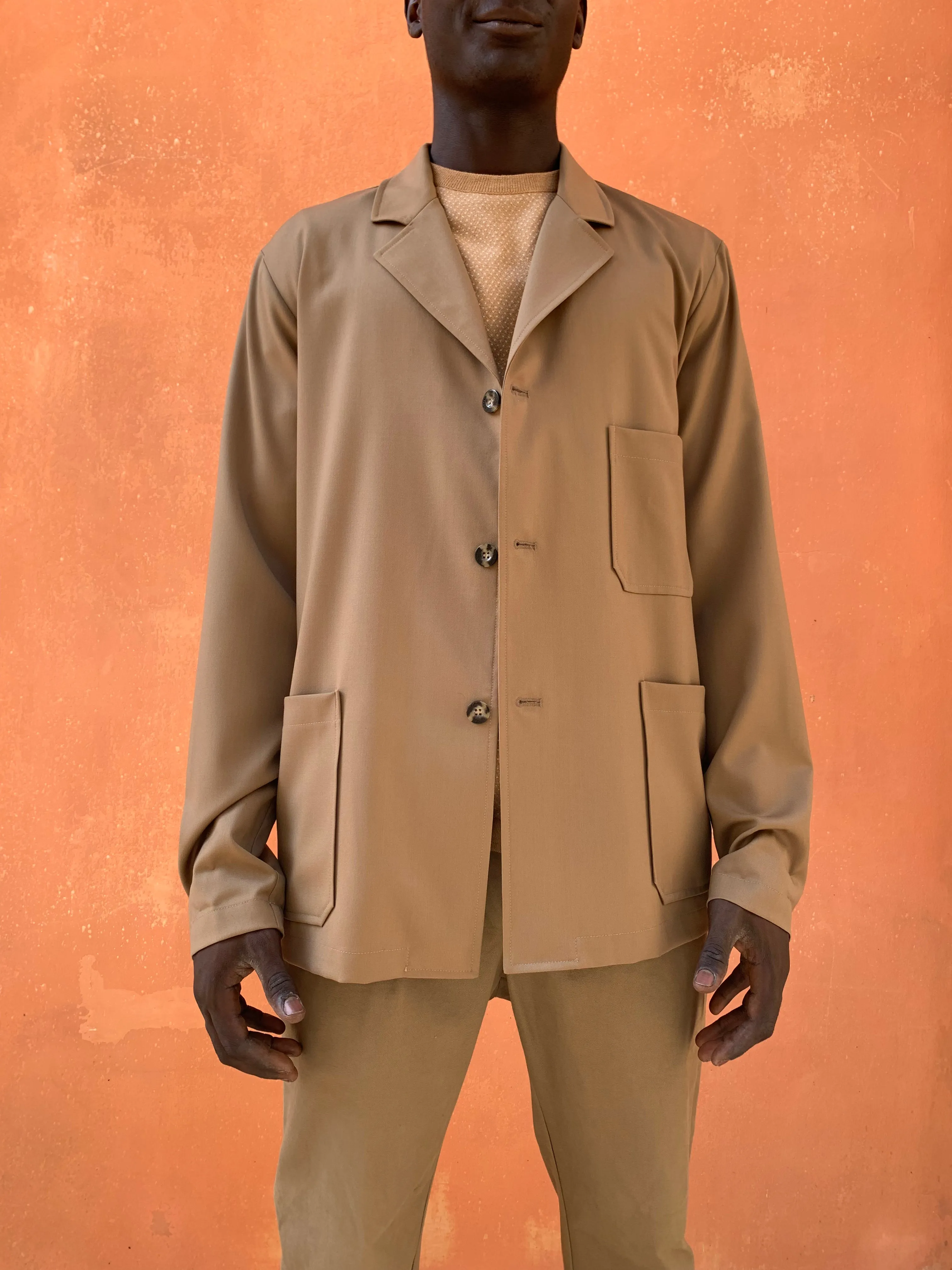 FURIA - WIDE JACKET - Super Soft Merino Wool Camel sold by Camo product image thumbnail 5
