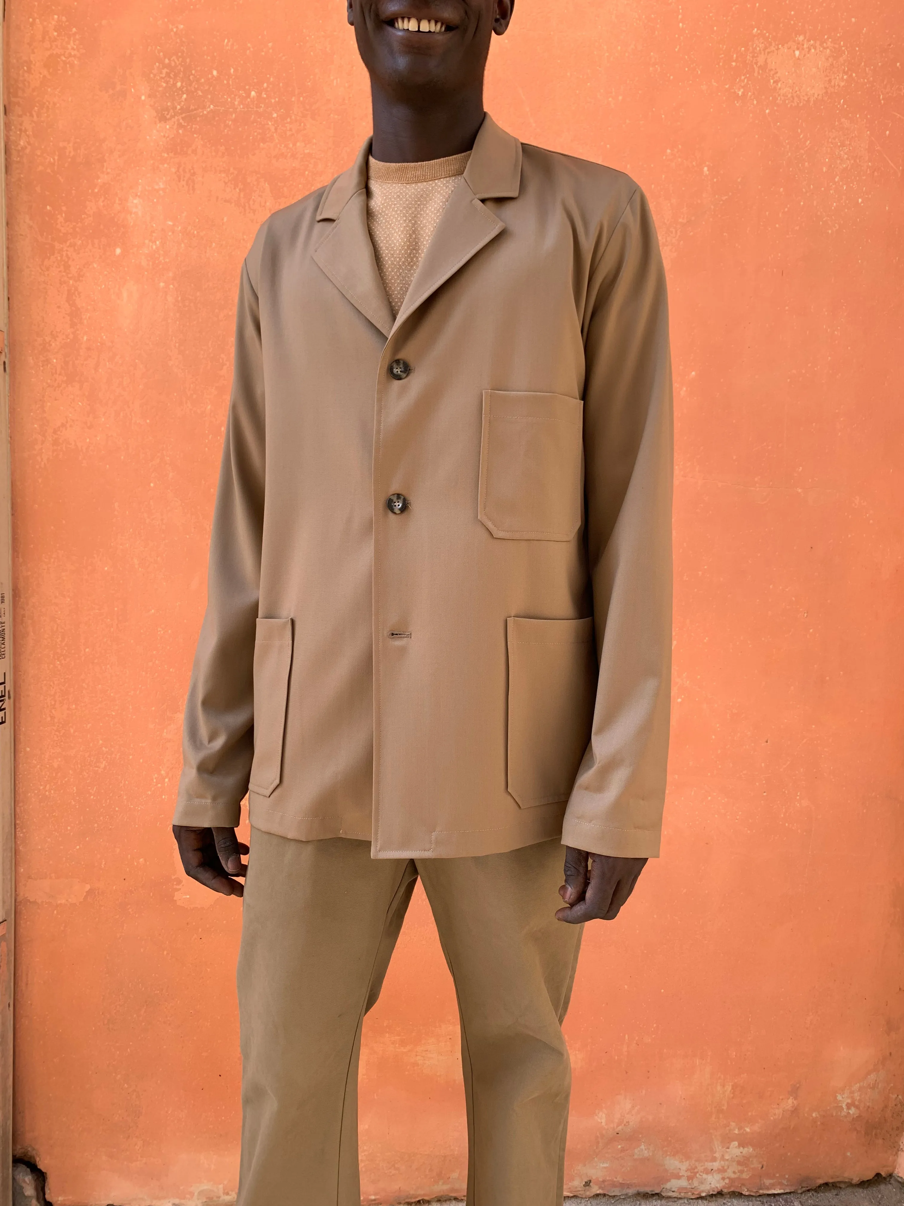 FURIA - WIDE JACKET - Super Soft Merino Wool Camel sold by Camo product image thumbnail 4