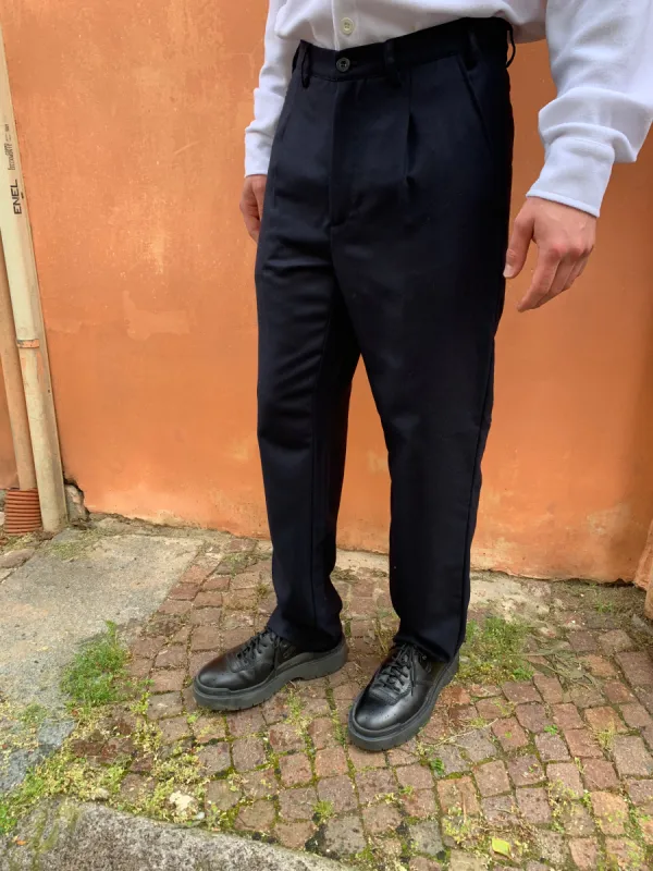 SPECTACULAR BID - AIR TROUSERS - Four Season Wool Navy sold by Camo