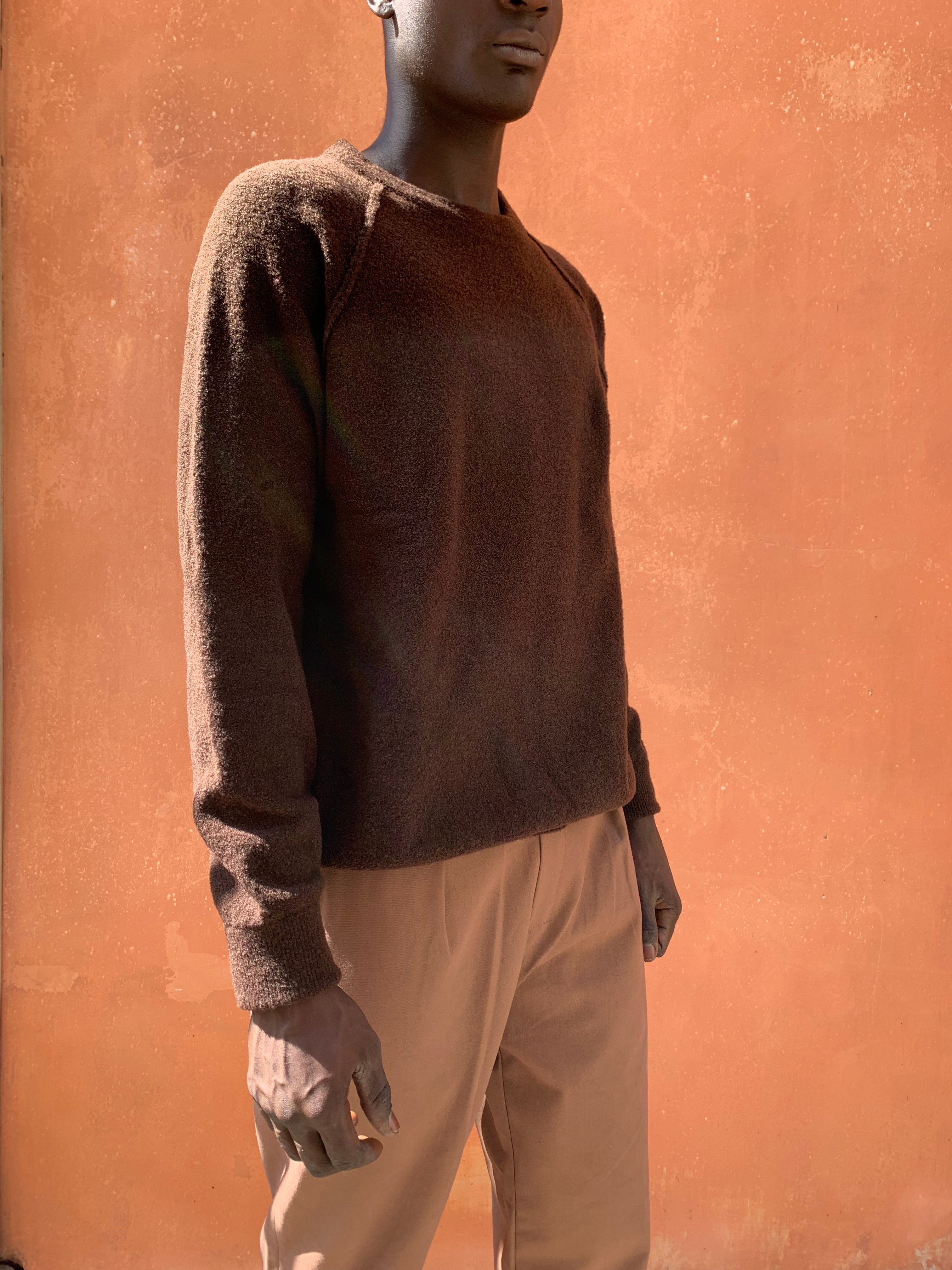 Kell- BROWN - BOUCLE' Knit Jumper Pullover sold by Camo