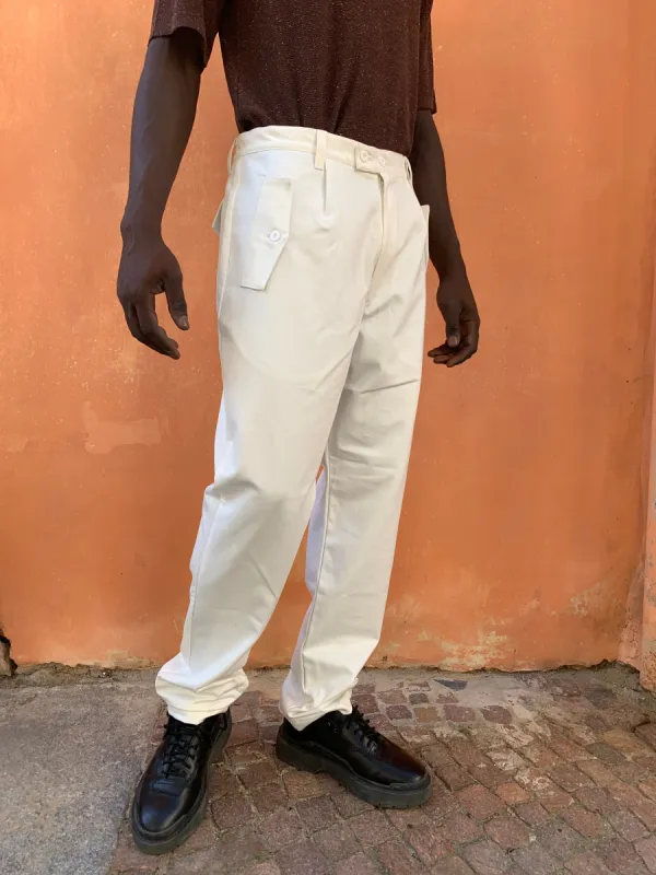 TYSON - ORIGINAL CAMO TROUSERS - Warm Twill Cotton White made by Camo