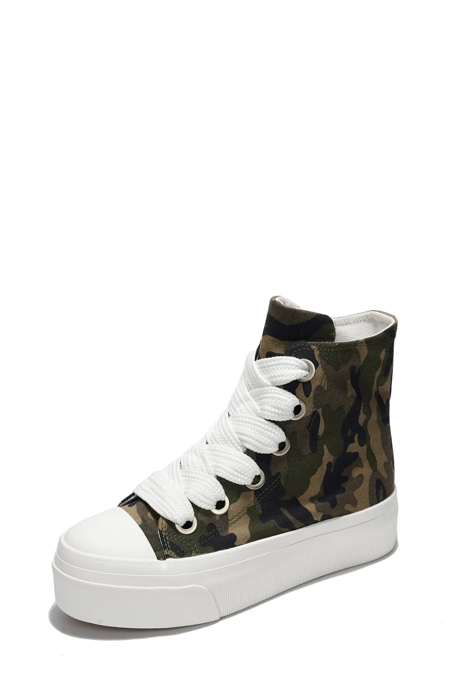 Zitella High-top Thick Lace Canvas Sneaker - Camoufluage - Camouflage sold by Cape Robbin product image thumbnail 2