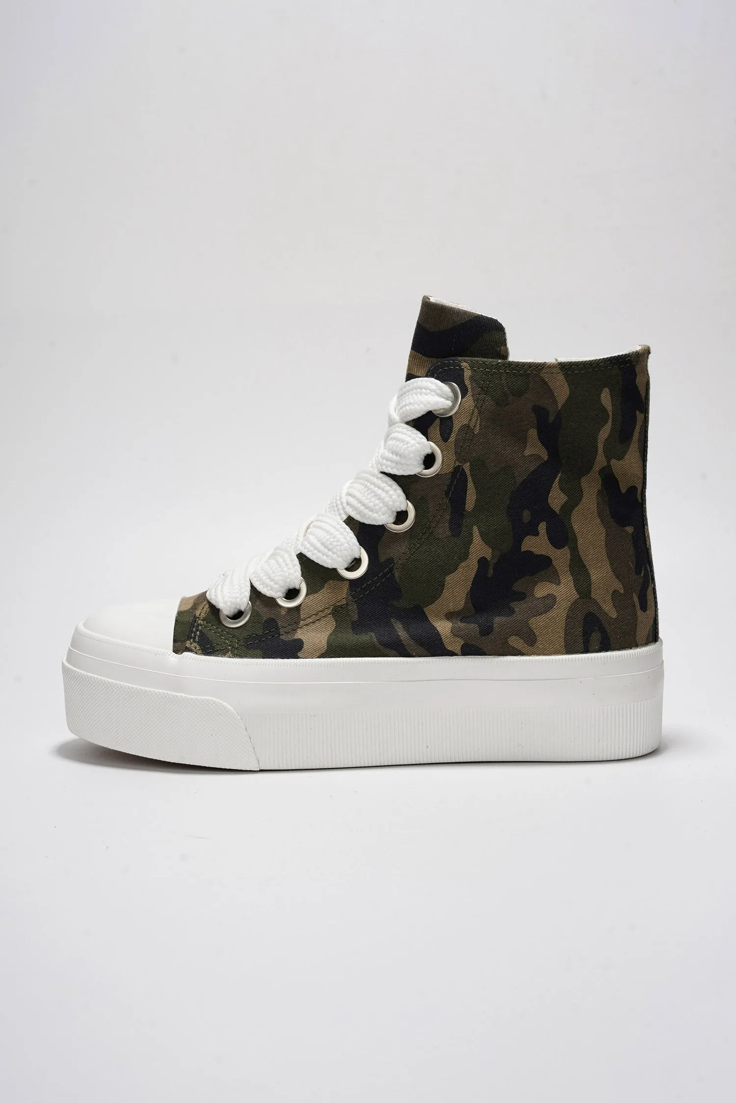 Zitella High-top Thick Lace Canvas Sneaker - Camoufluage - Camouflage sold by Cape Robbin product image thumbnail 3