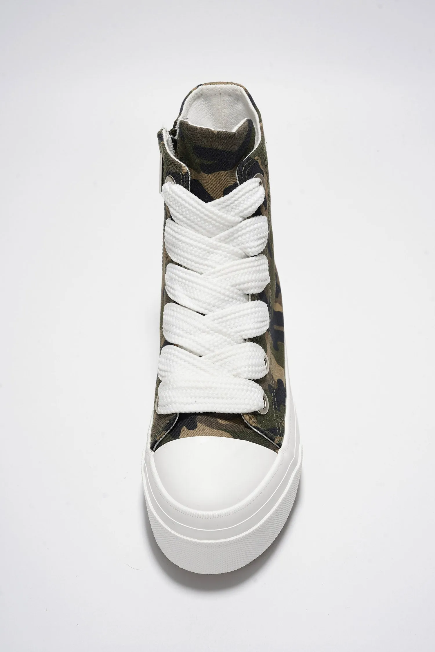 Zitella High-top Thick Lace Canvas Sneaker - Camoufluage - Camouflage sold by Cape Robbin product image thumbnail 4