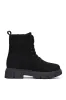 Shanda Suede 7-Hole Platform Lug Booties - Black sold by Cape Robbin