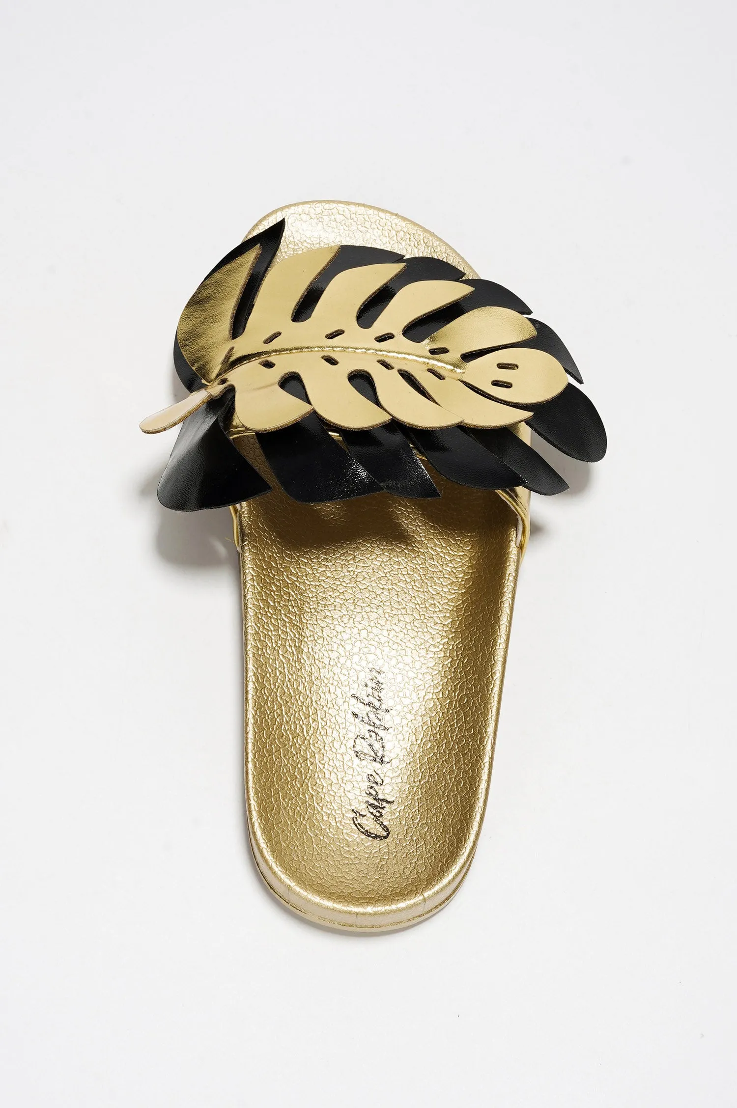 Sharai Leaf Metallic Slip On Sandals - Gold sold by Cape Robbin product image thumbnail 5