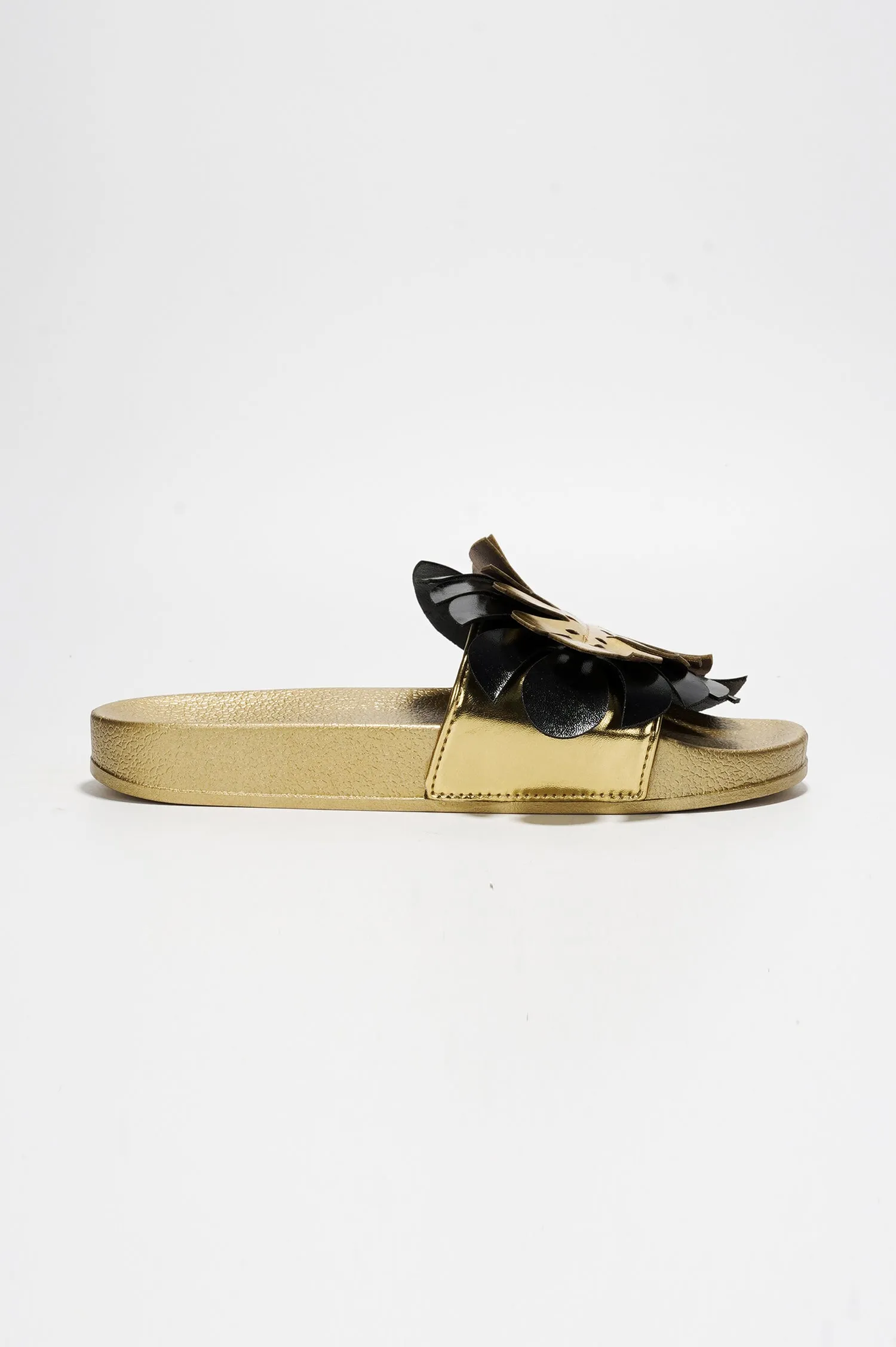 Sharai Leaf Metallic Slip On Sandals - Gold sold by Cape Robbin product image thumbnail 3