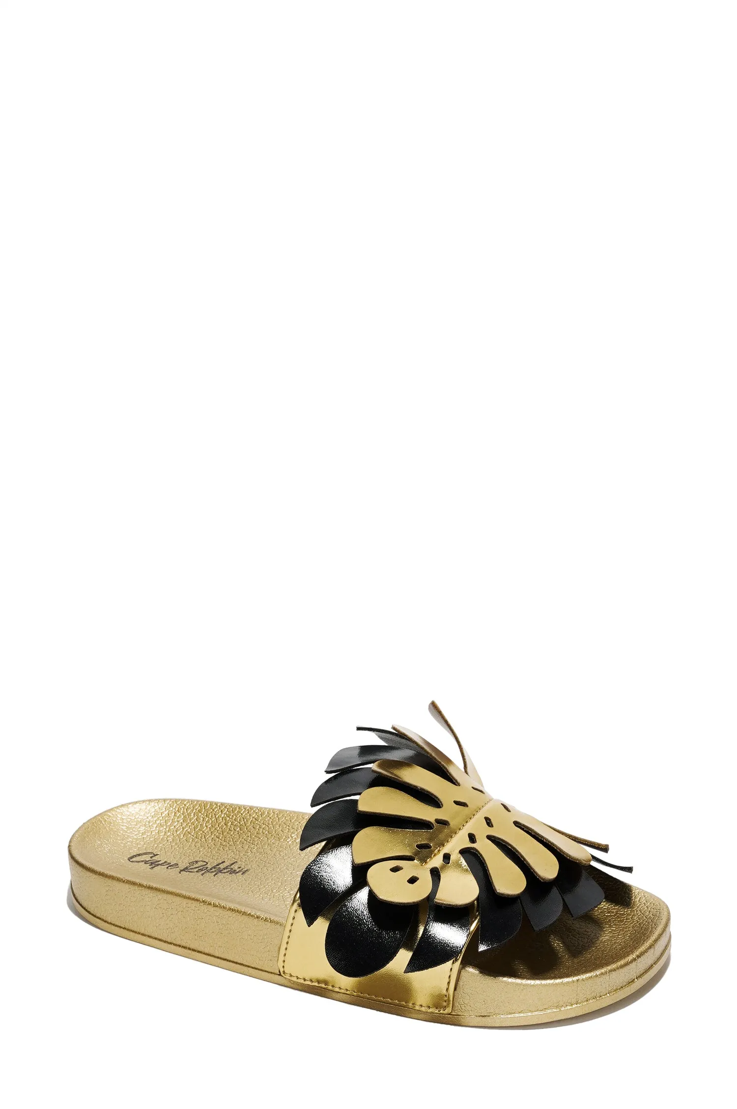 Sharai Leaf Metallic Slip On Sandals - Gold sold by Cape Robbin product image thumbnail 2