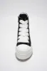 Zitella High-top Thick Lace Canvas Sneaker - Black sold by Cape Robbin