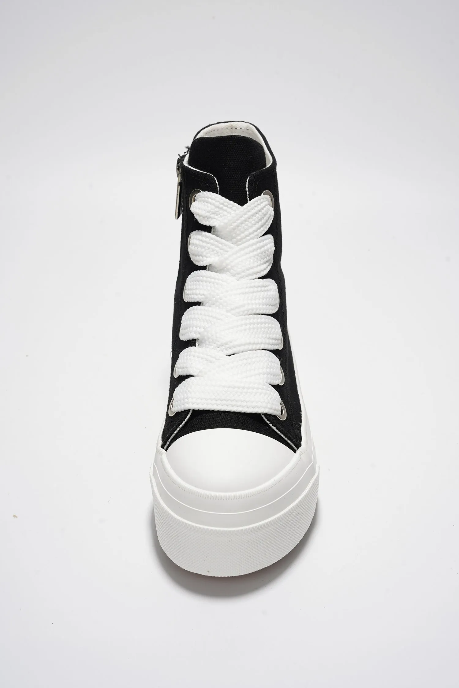 Zitella High-top Thick Lace Canvas Sneaker - Black sold by Cape Robbin product image thumbnail 4