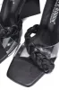Castellar Braided Decor Odd-Shaped Block Heel - Black sold by Cape Robbin