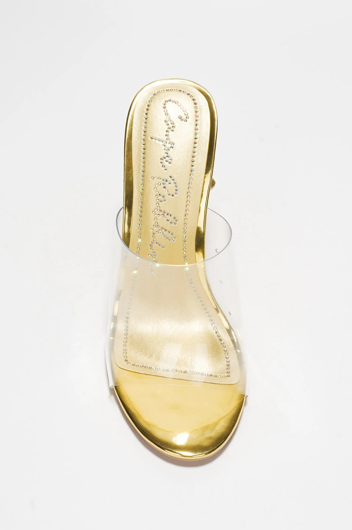 Bridi Clear Shaped Body Slip On Heels - Gold sold by Cape Robbin product image thumbnail 4