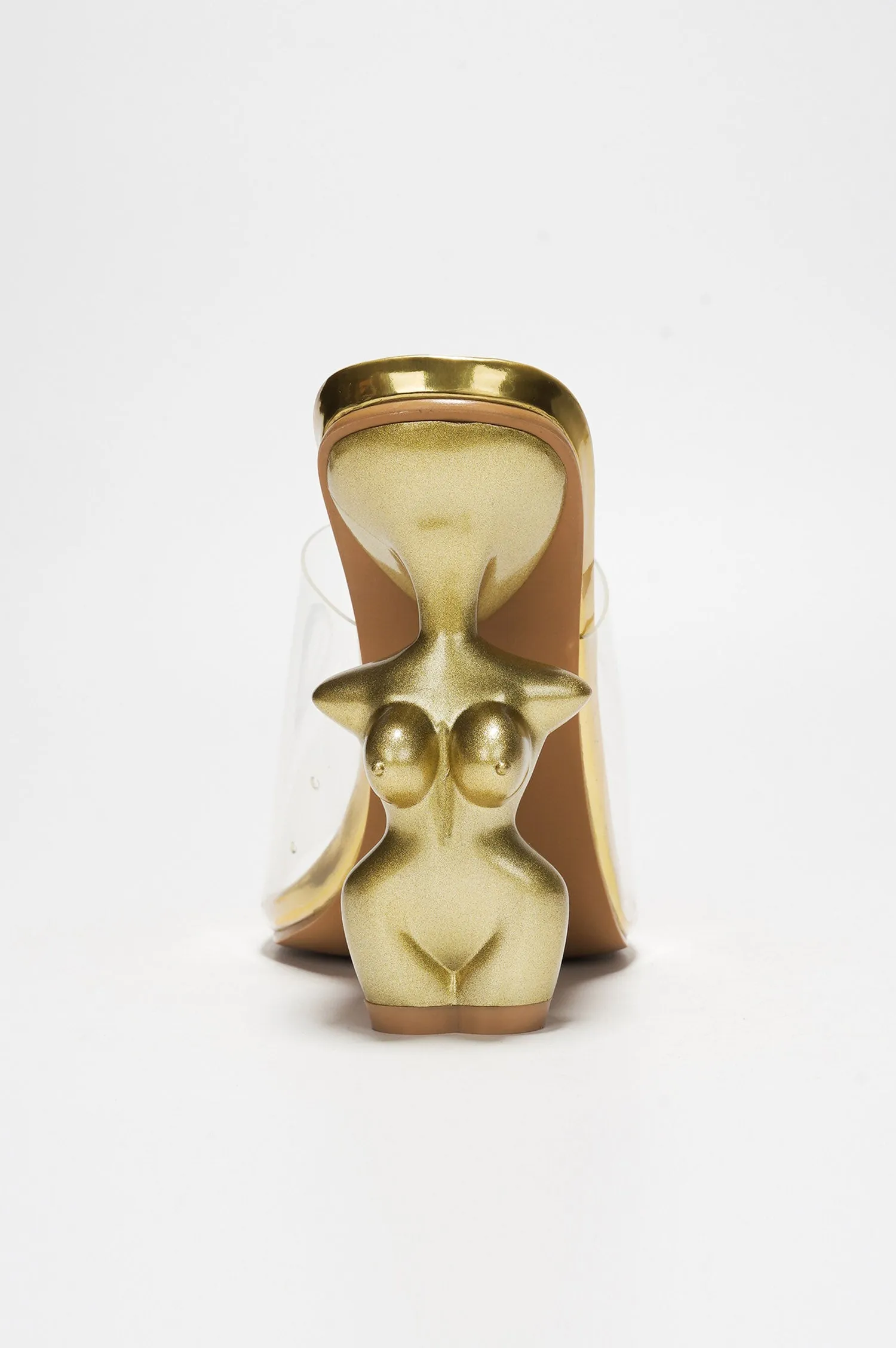 Bridi Clear Shaped Body Slip On Heels - Gold sold by Cape Robbin product image thumbnail 5