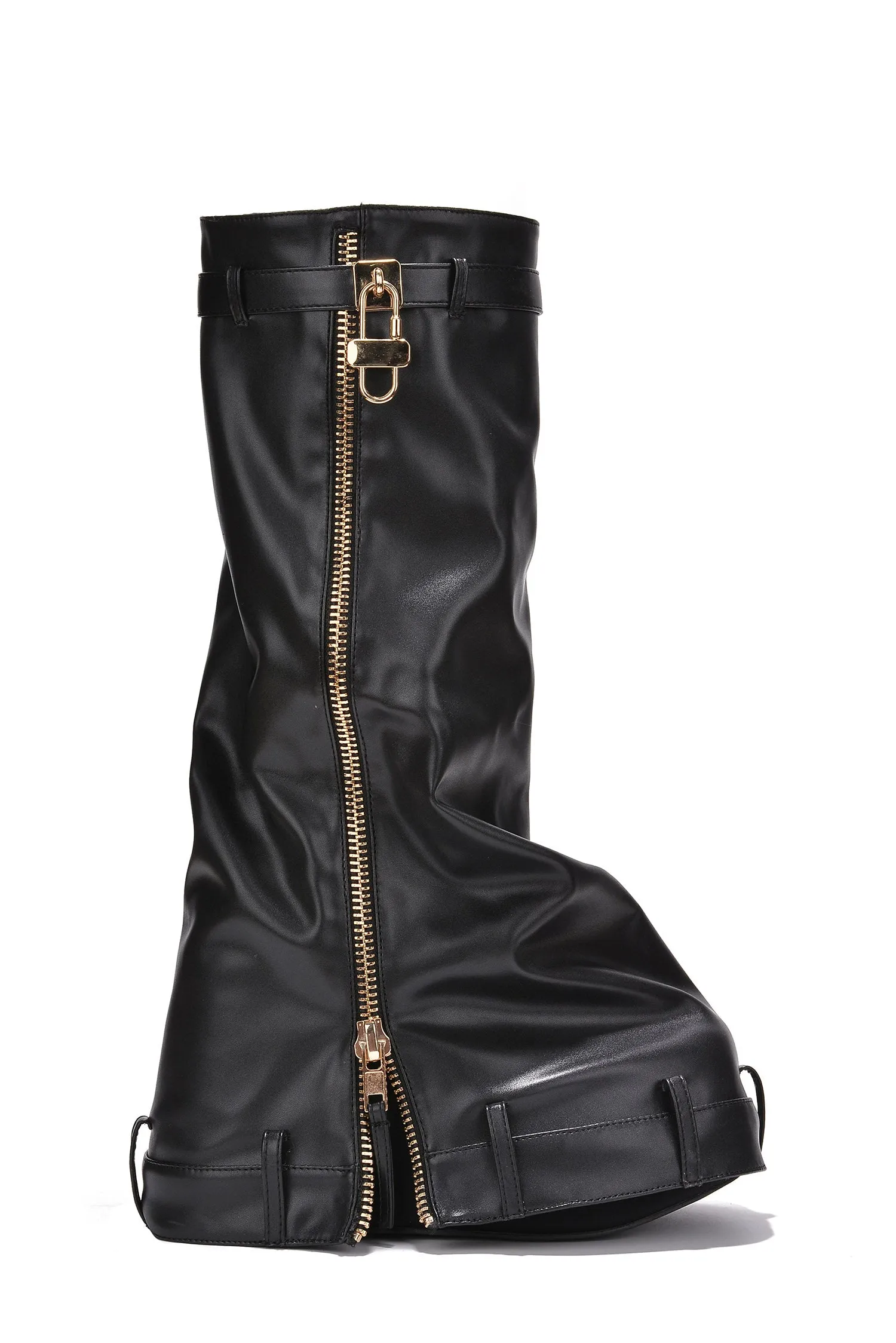 Loxodo Fold Over Platform Boots - Black sold by Cape Robbin product image thumbnail 2