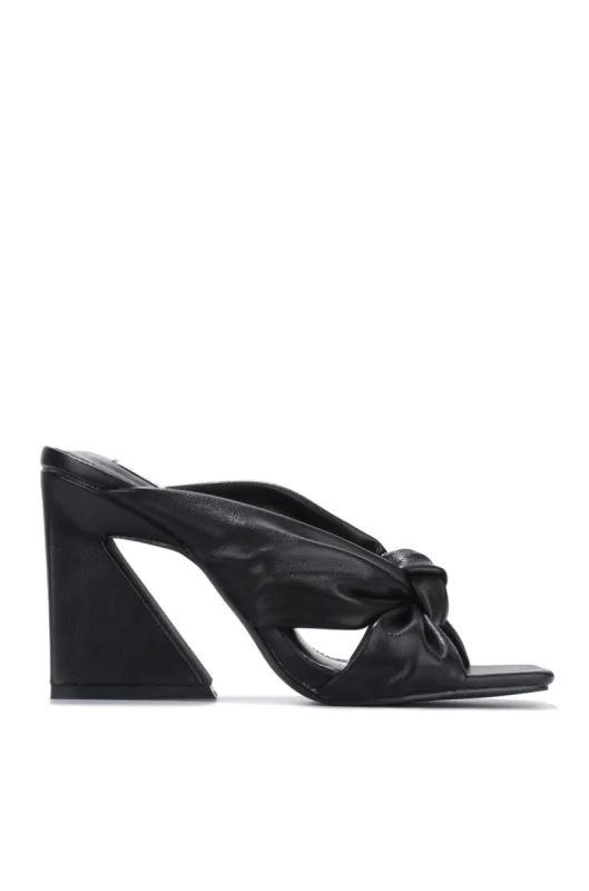 Anni-Z Open Toe Odd-Shaped High Heels - Black sold by Cape Robbin