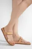 Malia Clear Velcro Strap Footbed Sandals - Beige sold by Cape Robbin