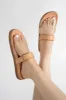 Malia Clear Velcro Strap Footbed Sandals - Beige sold by Cape Robbin