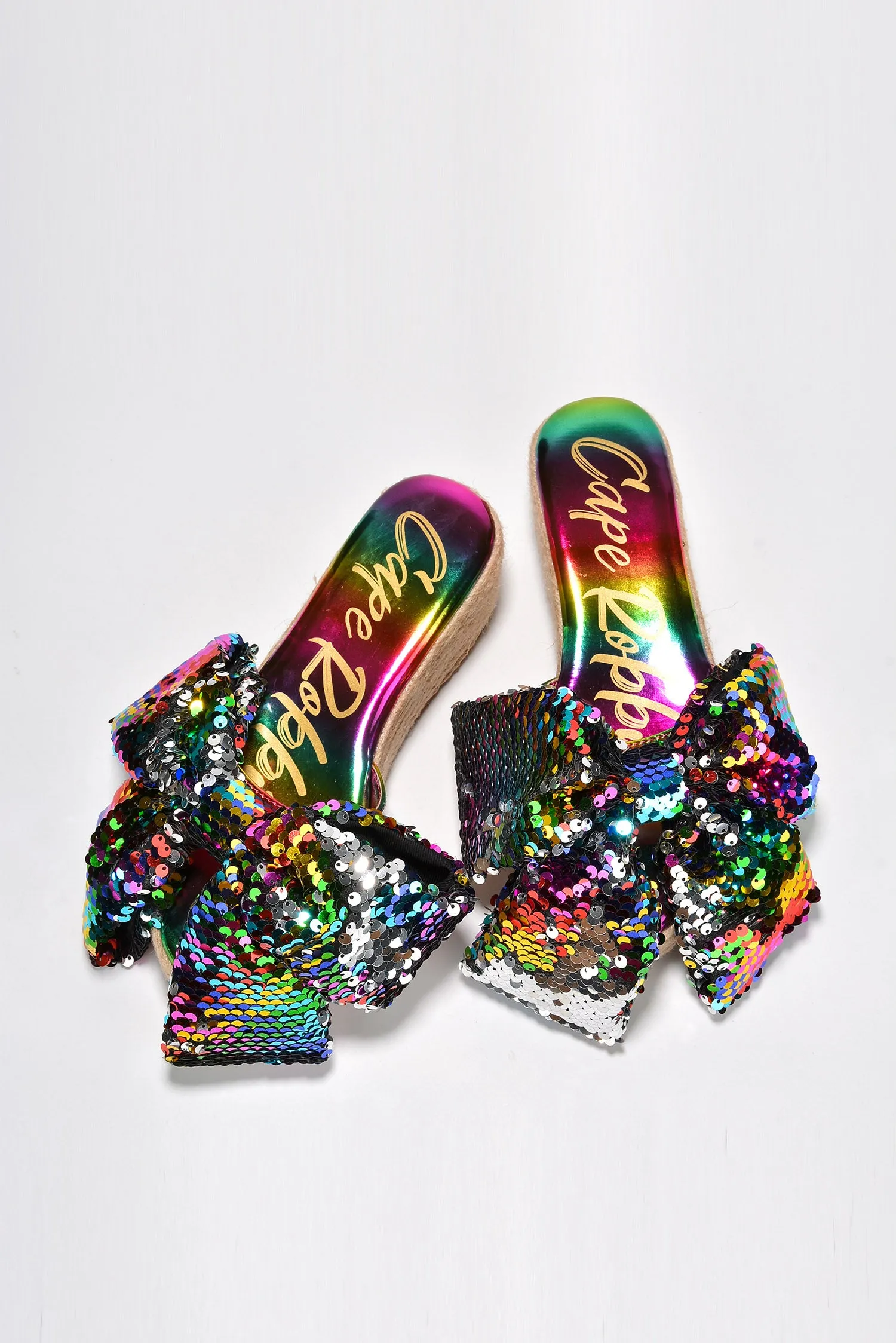 Watiz Bow Sequin Platform Espadrilles - Rainbow sold by Cape Robbin product image thumbnail 5