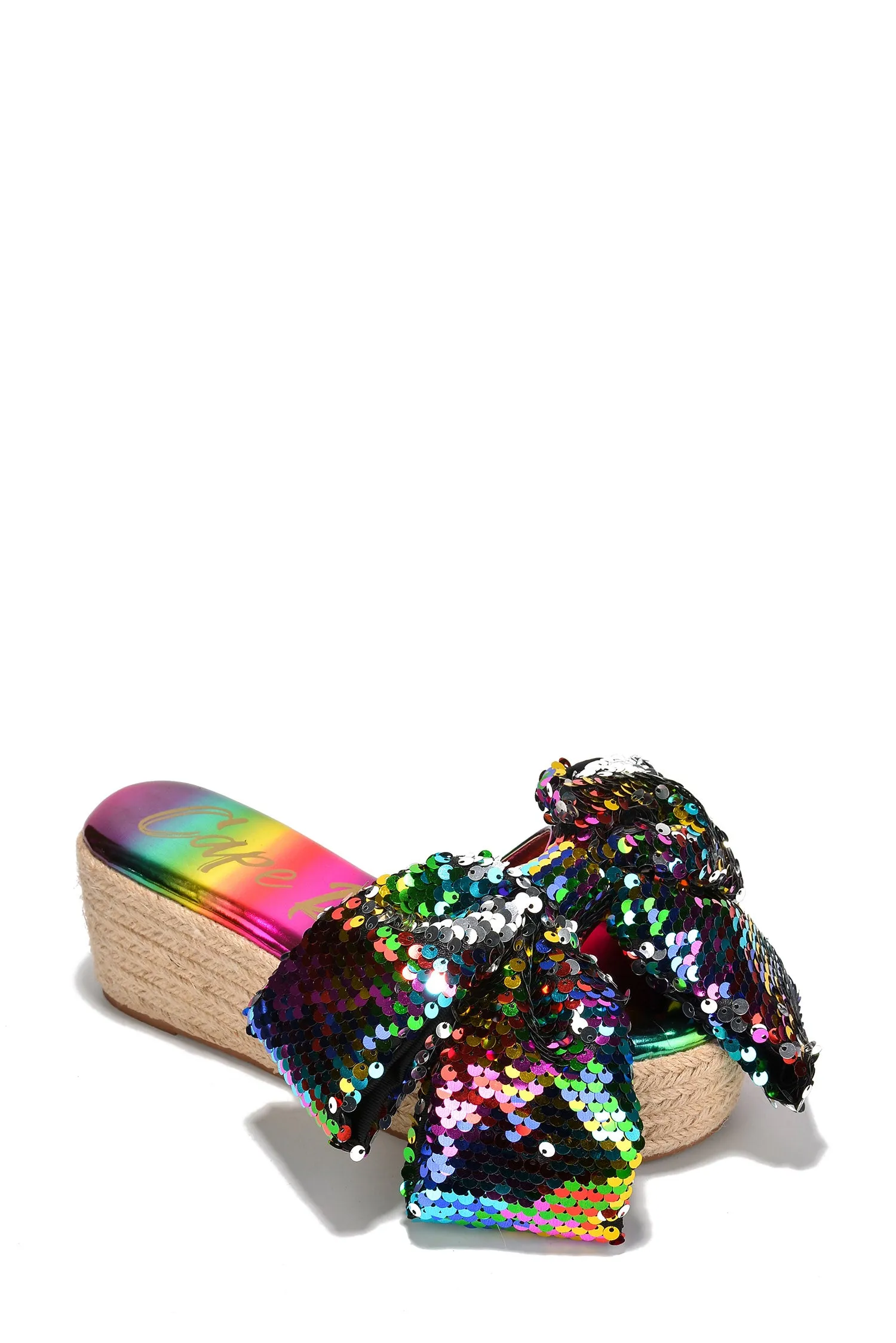 Watiz Bow Sequin Platform Espadrilles - Rainbow sold by Cape Robbin product image thumbnail 2