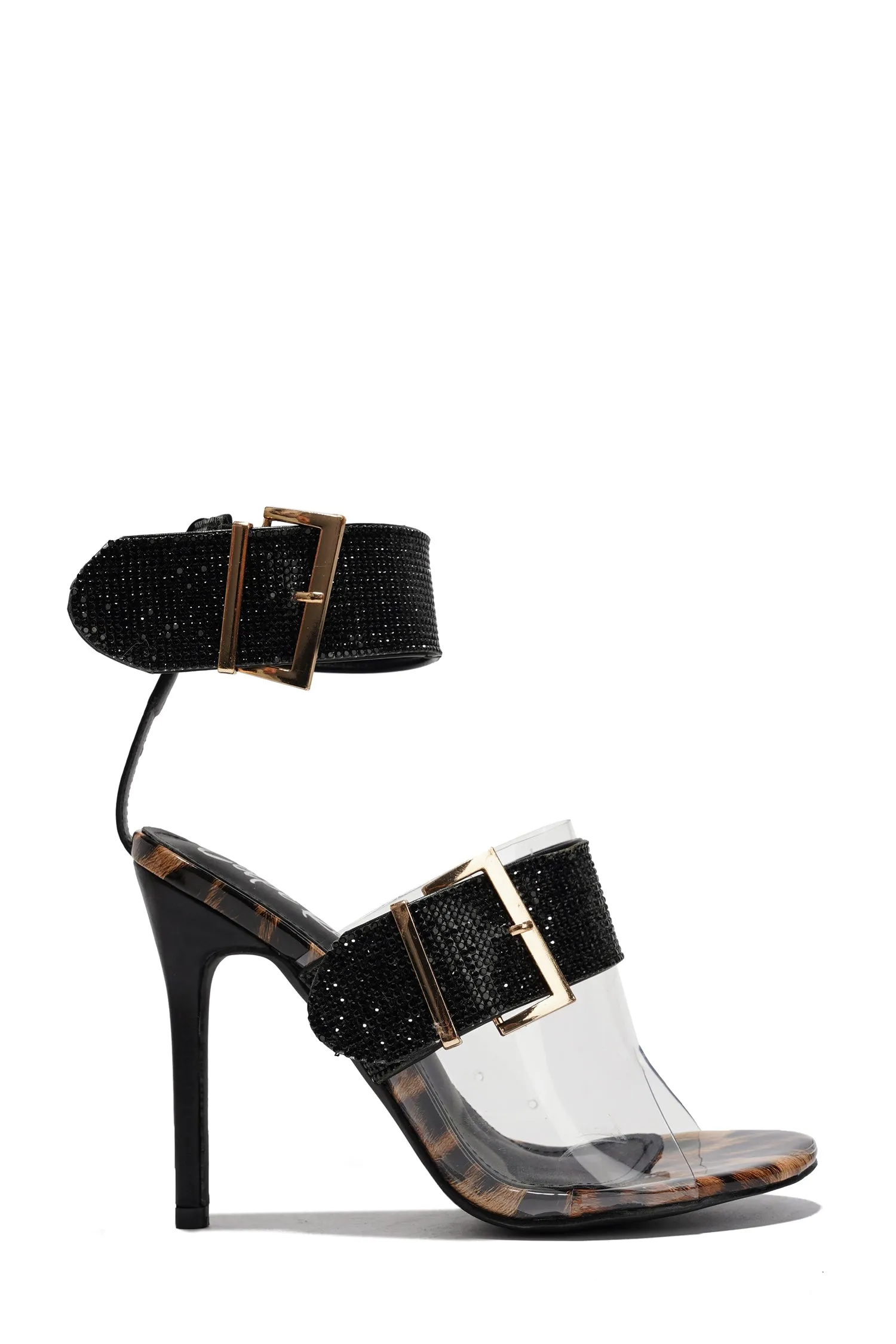 Everette Rhinestone-Coated Open Toe Heels - Black sold by Cape Robbin product image thumbnail 2