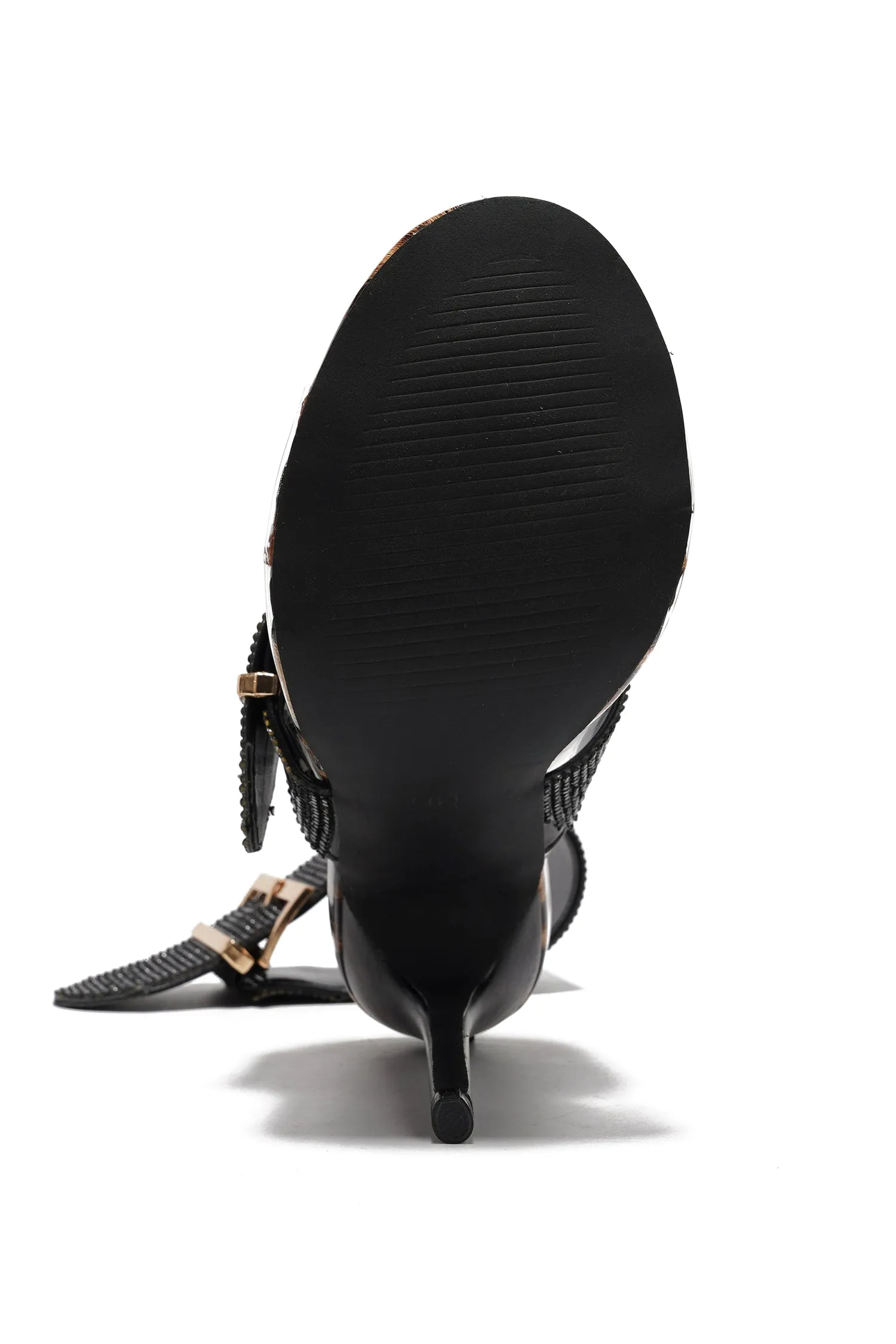 Everette Rhinestone-Coated Open Toe Heels - Black sold by Cape Robbin product image thumbnail 3