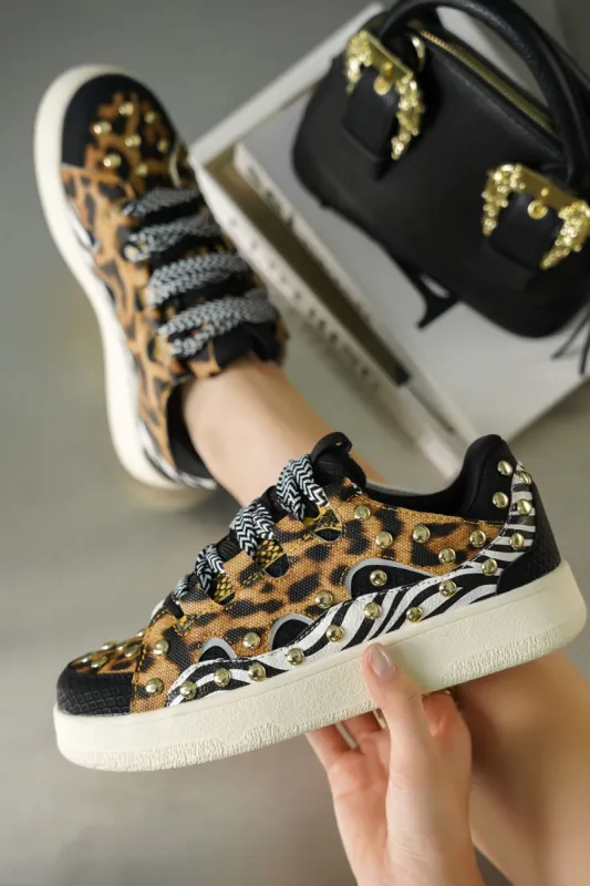 Rani studded Lace-up Sneaker - Multi sold by Cape Robbin