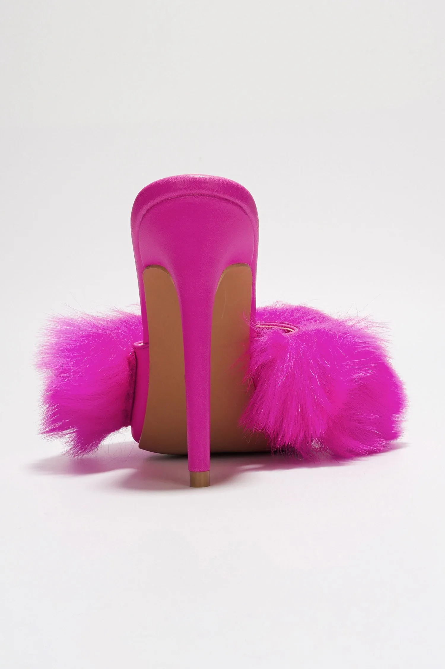 Edyth Faux Fur Heel Sandals - Pink sold by Cape Robbin product image thumbnail 4