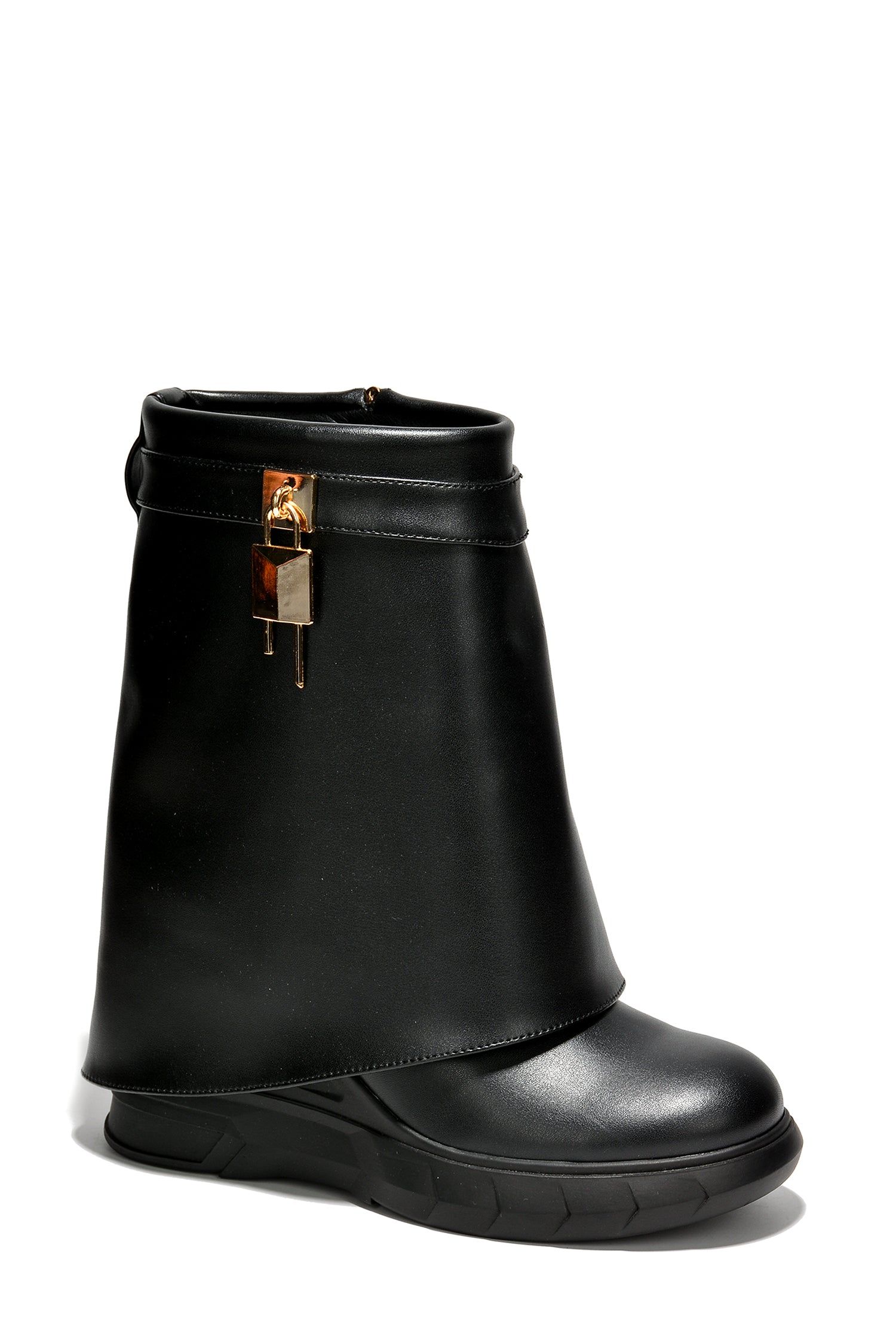 Morae Round Toe Fold-Over Platform Boots - Black sold by Cape Robbin product image thumbnail 2